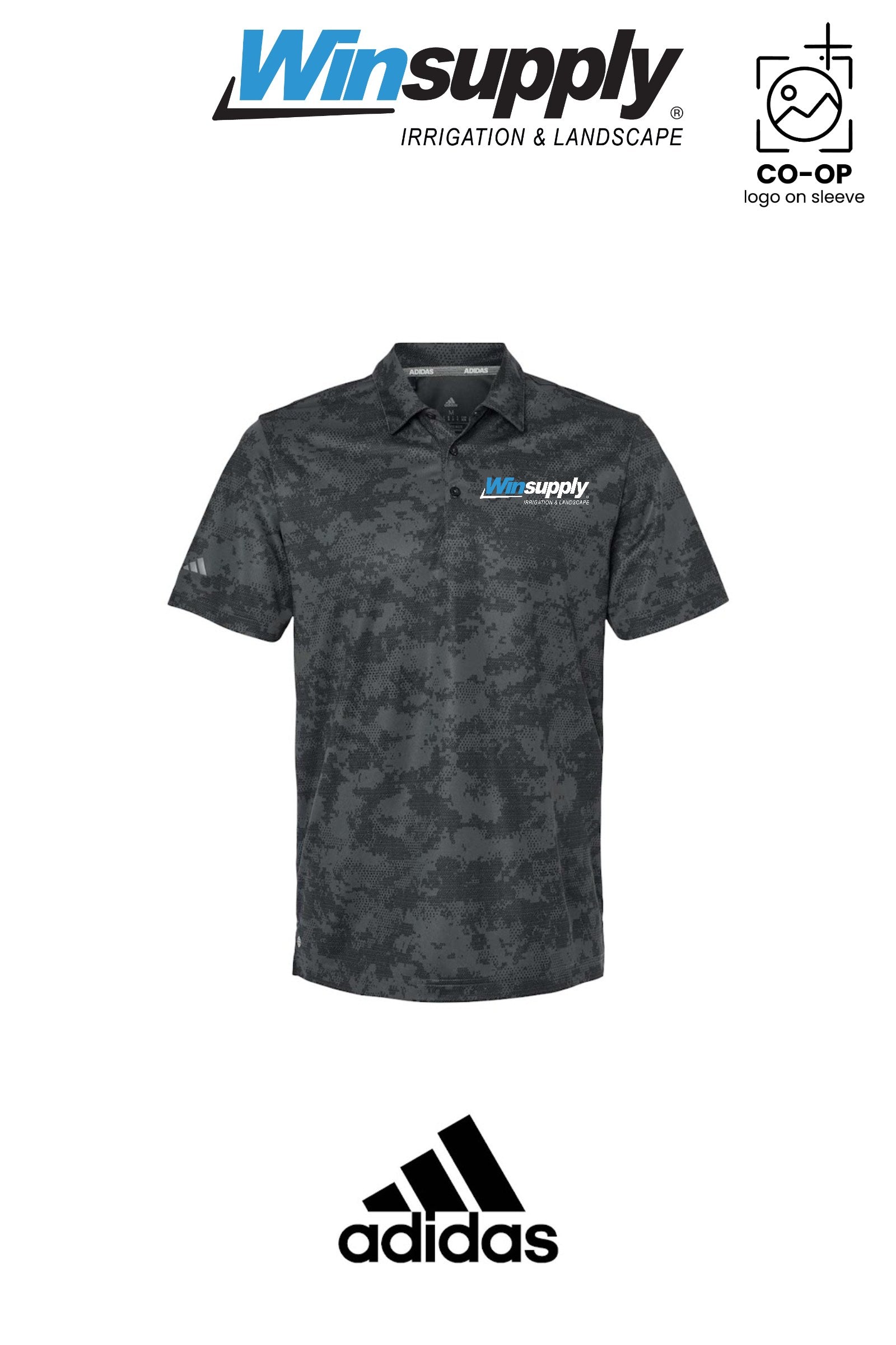 Adidas Mens All Over Camo Print Polo - Winsupply NE Albuquerque NM Co.