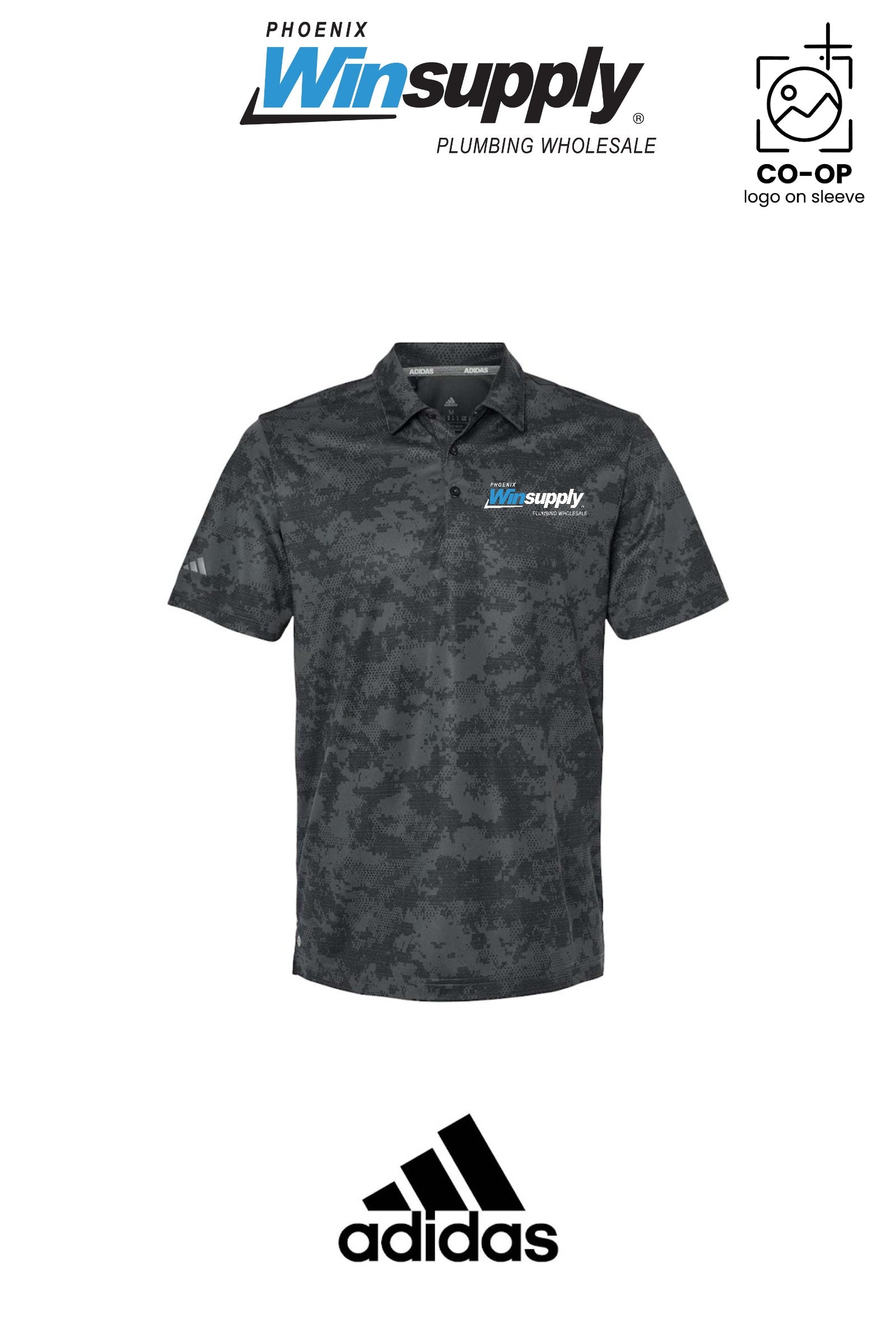 Adidas Mens All Over Camo Print Polo - Phoenix Winsupply