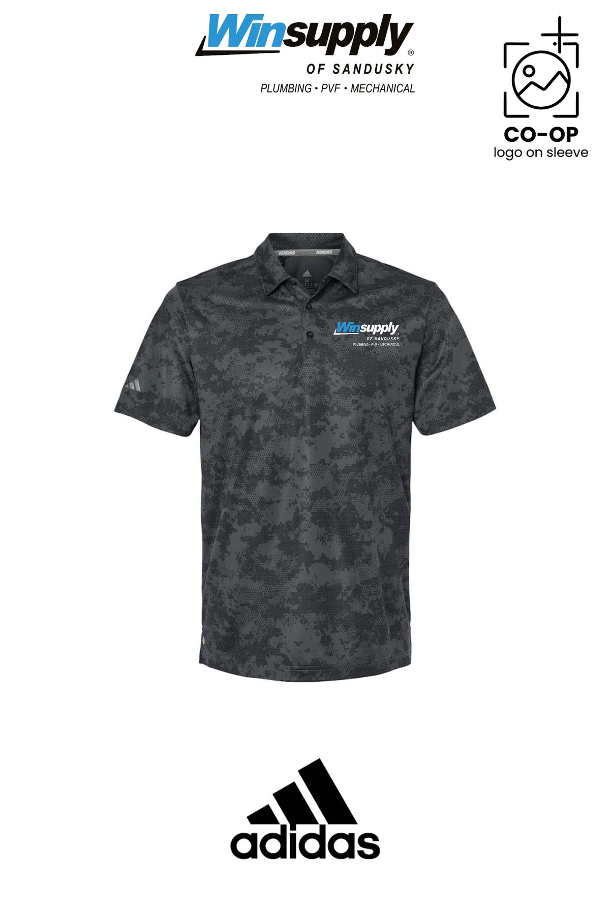 Adidas Mens All Over Camo Print Polo - Winsupply of Sandusky