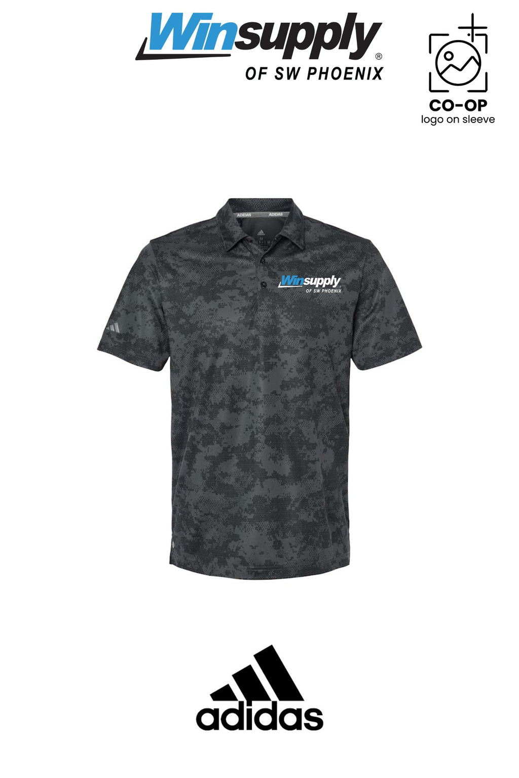 Adidas Mens All Over Camo Print Polo - Winsupply of SW Phoenix