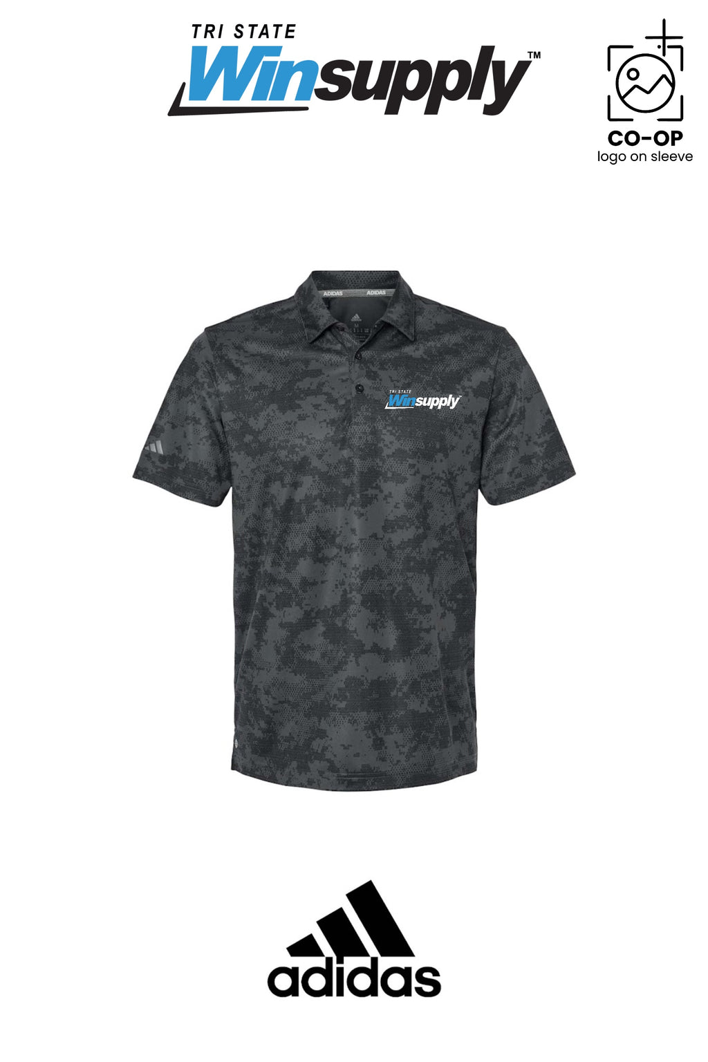 Adidas Mens All Over Camo Print Polo - Tri-State Winsupply