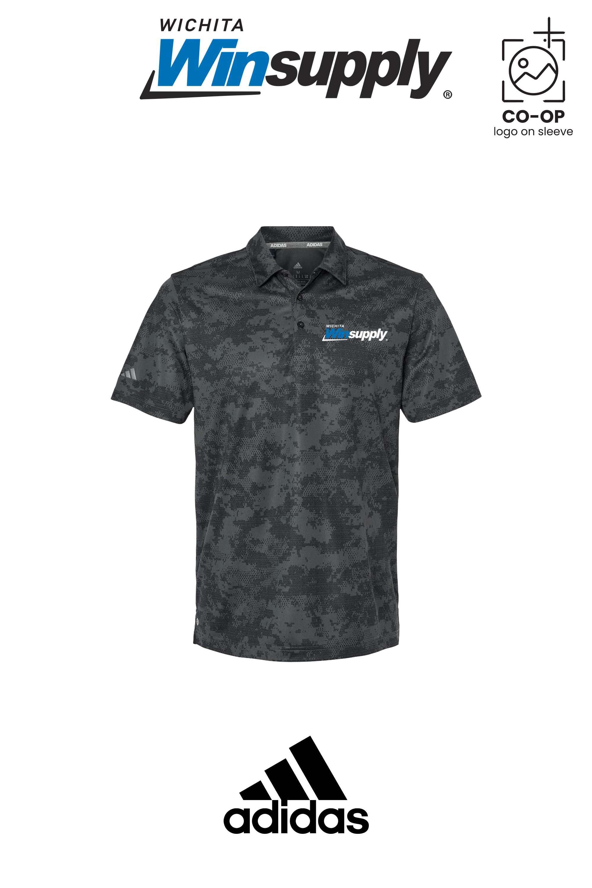 Adidas Mens All Over Camo Print Polo - Wichita Winsupply