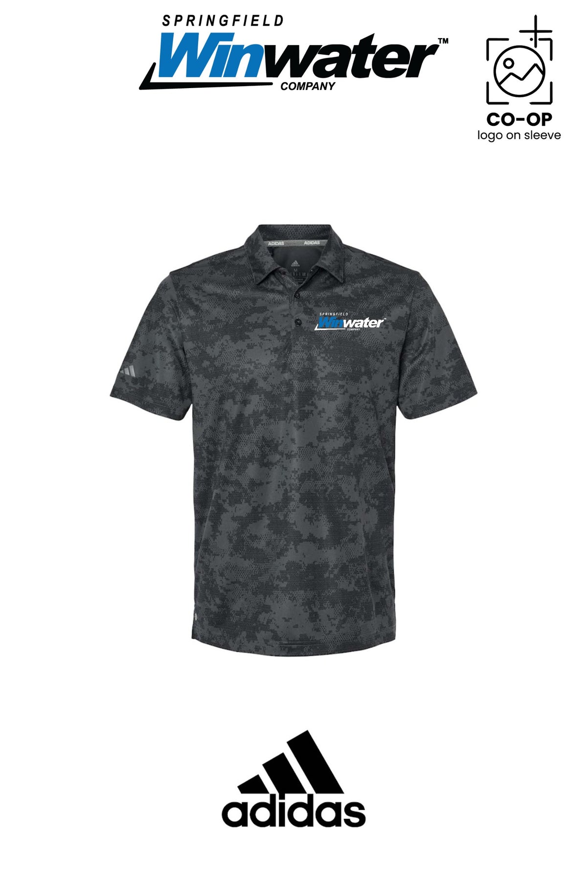 Adidas Mens All Over Camo Print Polo - Springfield Winwater