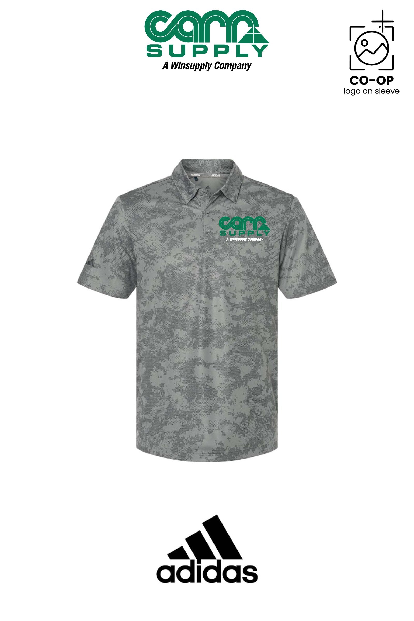 Adidas Mens All Over Camo Print Polo - Carr Supply - Athens