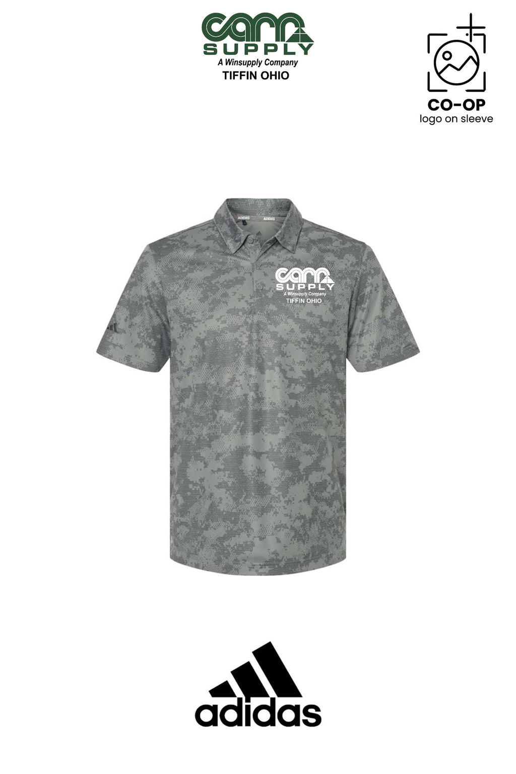 Adidas Mens All Over Camo Print Polo - Carr Supply - Tiffin
