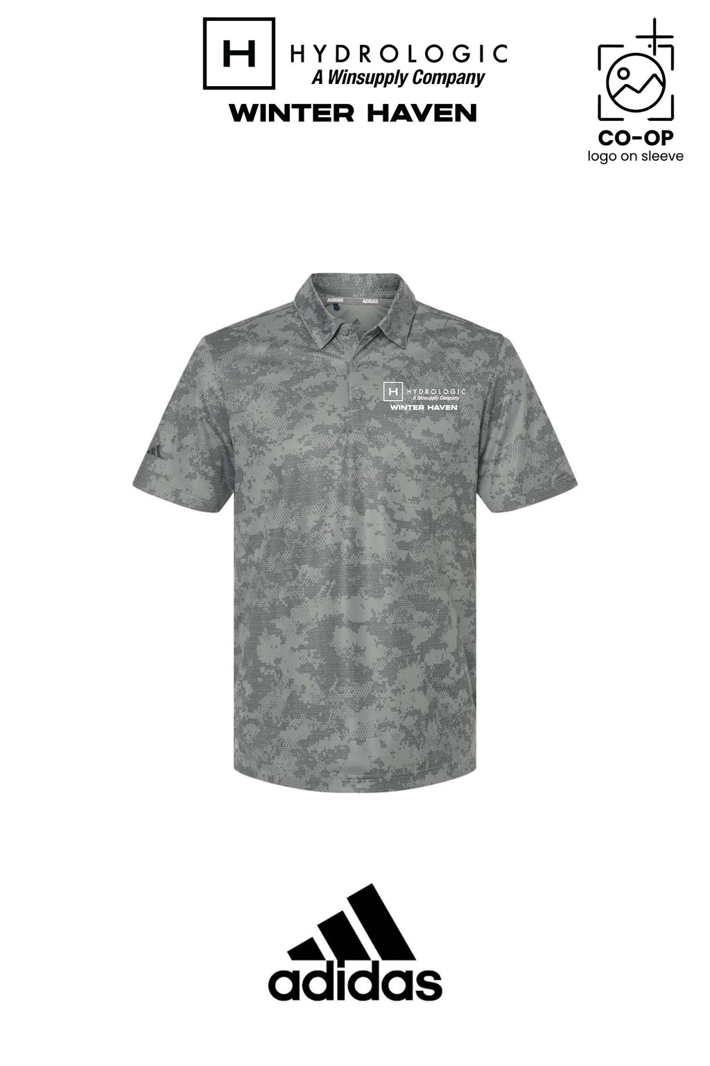 Adidas Mens All Over Camo Print Polo - Winsupply of Winter Haven