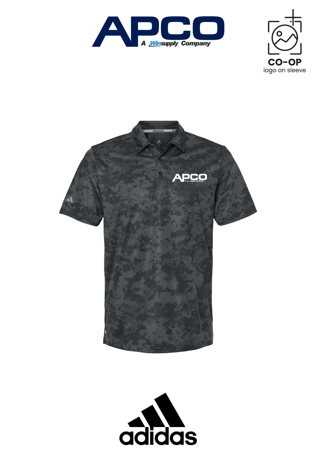 Adidas Mens All Over Camo Print Polo - APCO Supply - Indianapolis