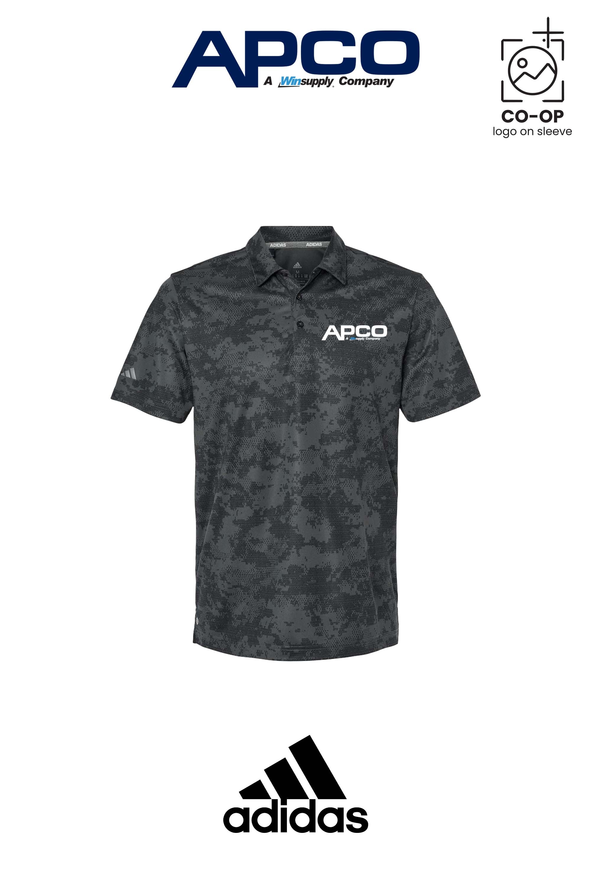 Adidas Mens All Over Camo Print Polo - APCO Supply - Indianapolis