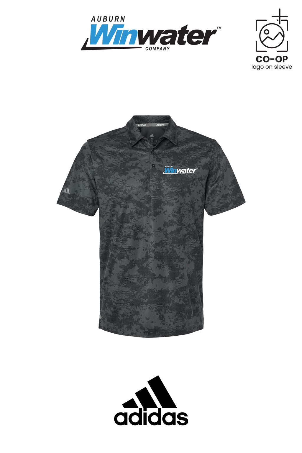 Adidas Mens All Over Camo Print Polo - Auburn Winwater