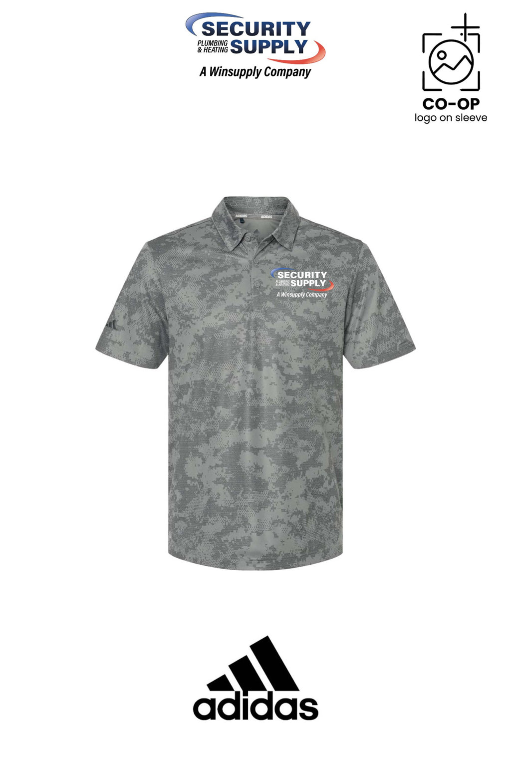 Adidas Mens All Over Camo Print Polo - SPHS Watertown
