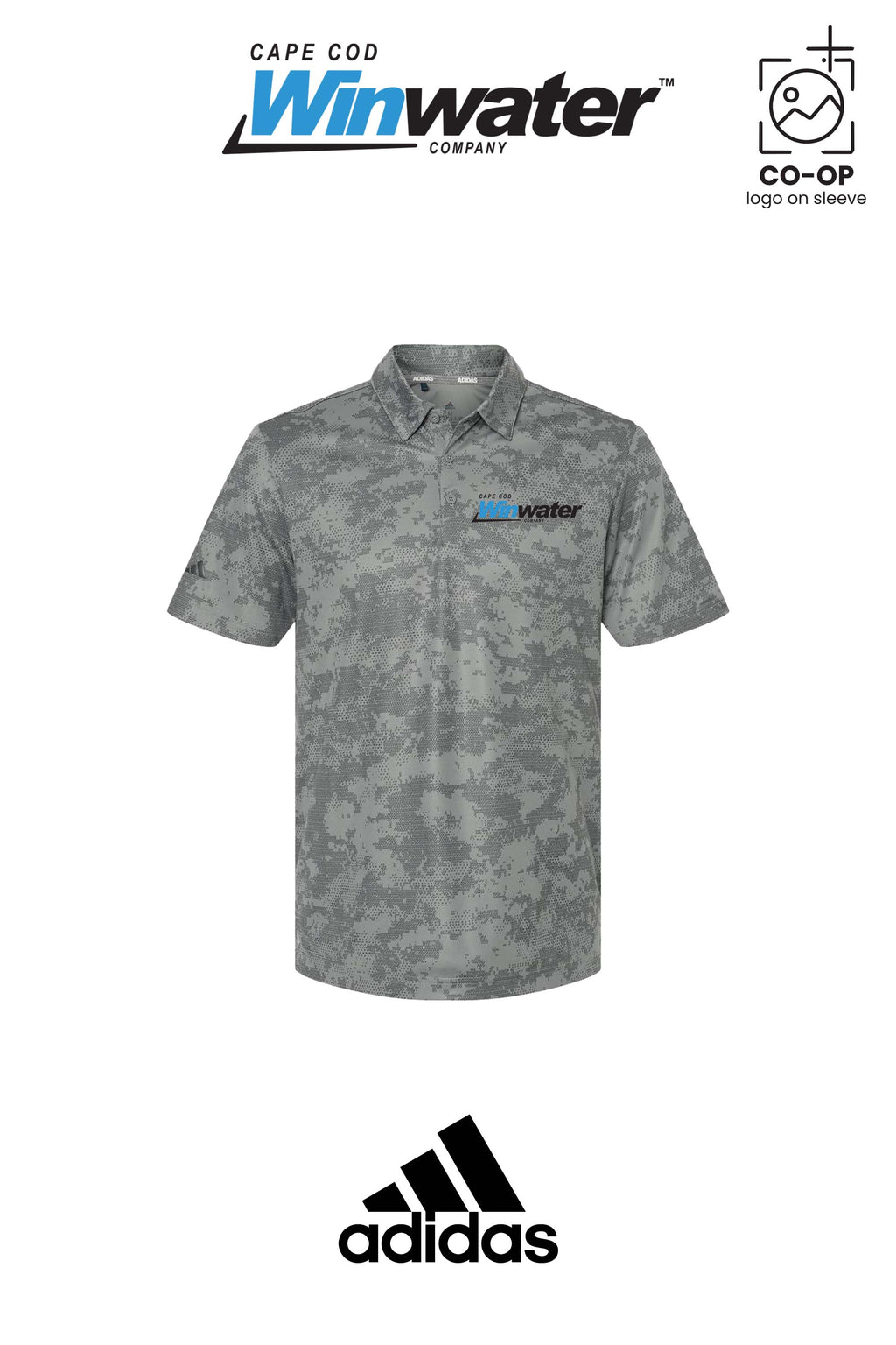 Adidas Mens All Over Camo Print Polo - Winwater Cape Cod