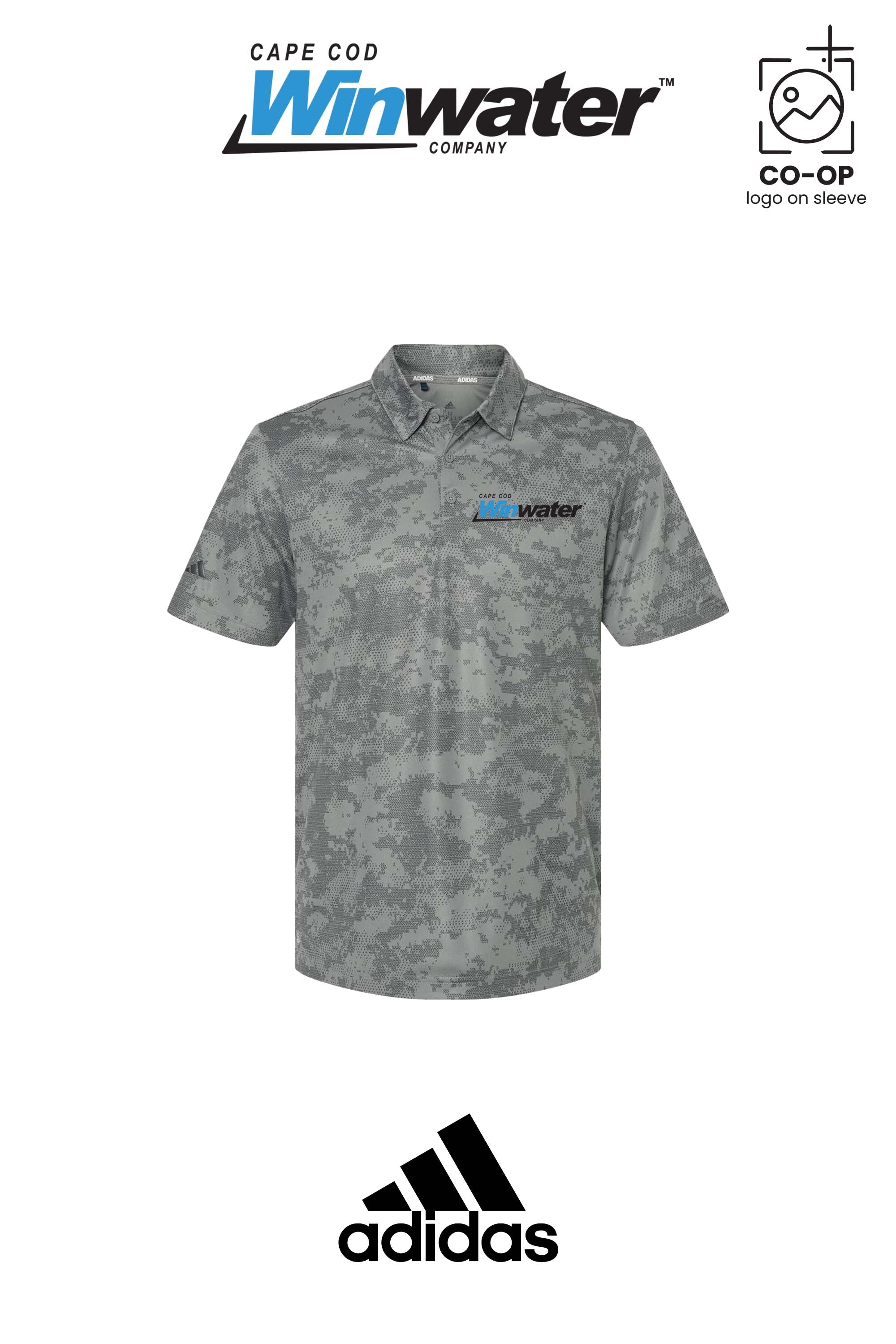 Adidas Mens All Over Camo Print Polo - Winwater Cape Cod