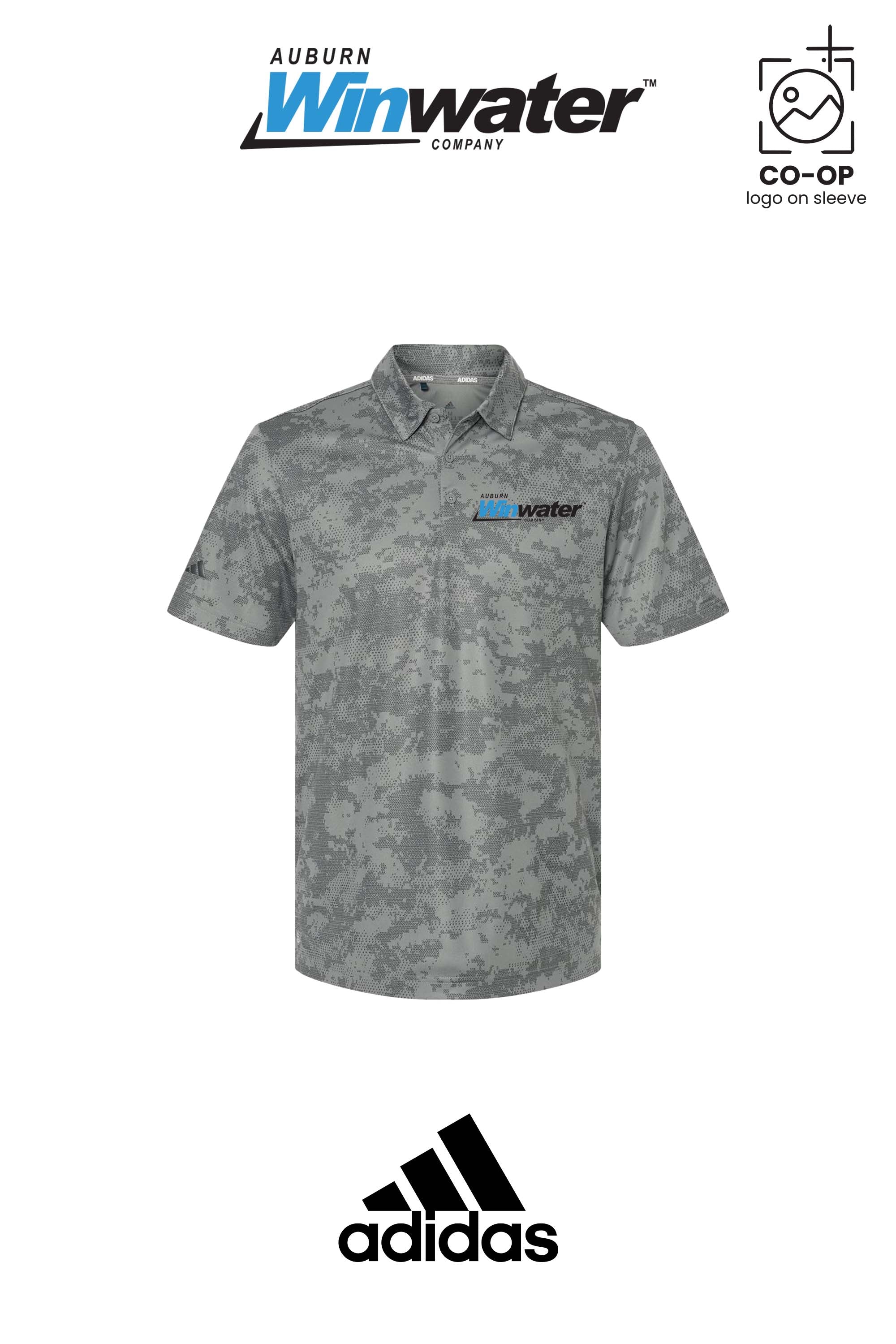 Adidas Mens All Over Camo Print Polo - Auburn Winwater