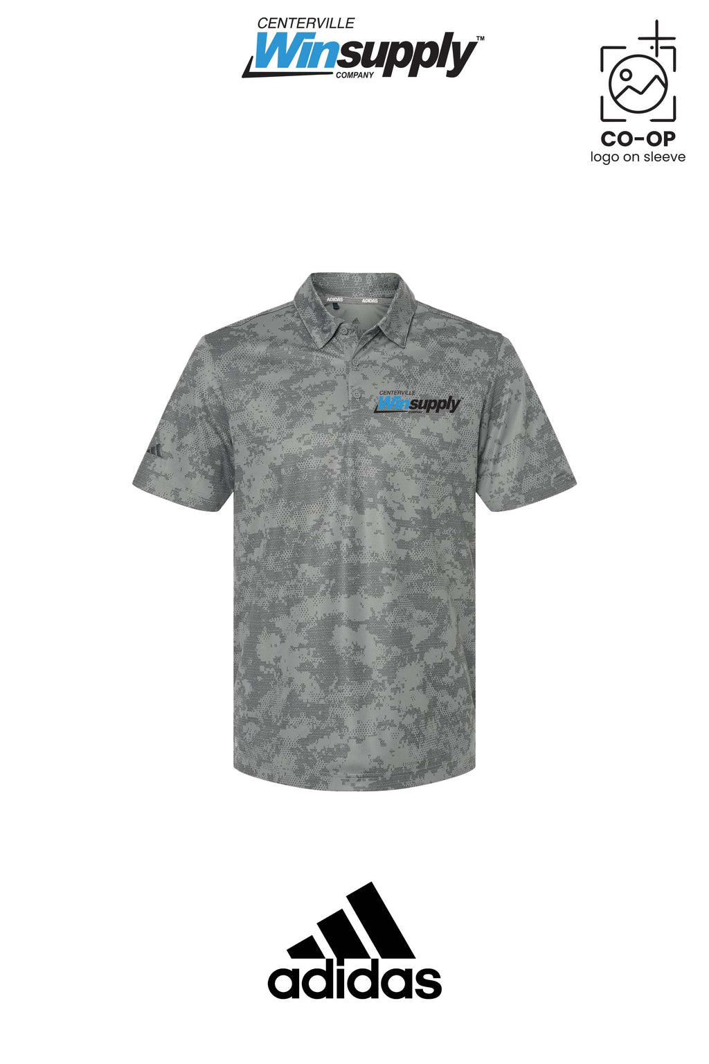 Adidas Mens All Over Camo Print Polo - Winsupply Centerville OH