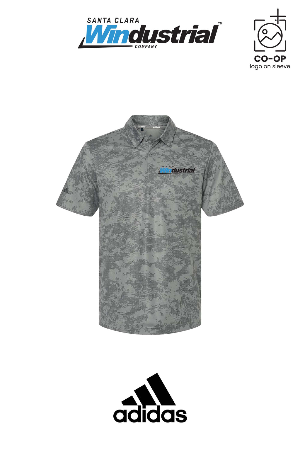 Adidas Mens All Over Camo Print Polo - Santa Clara Windustrial