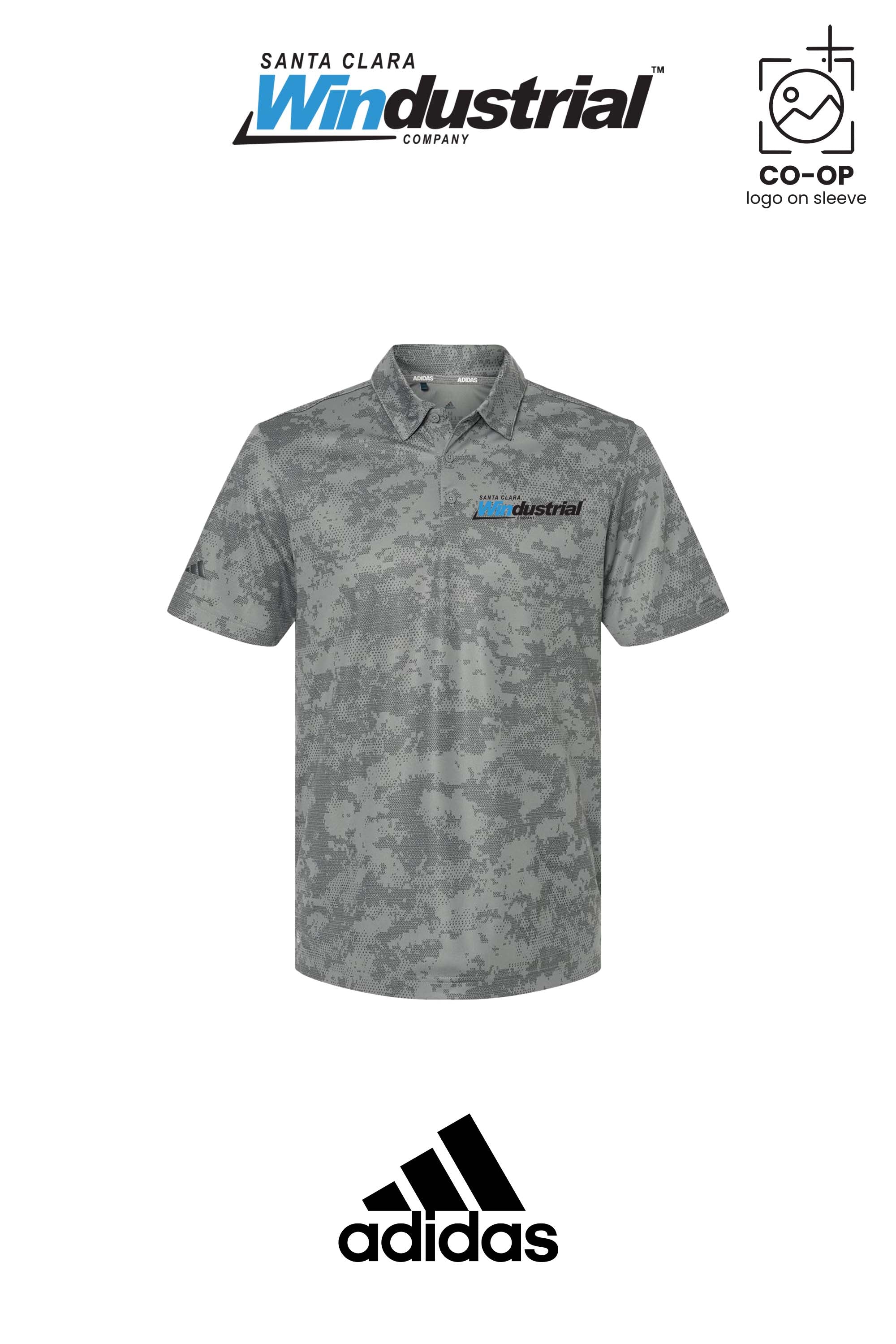 Adidas Mens All Over Camo Print Polo - Santa Clara Windustrial