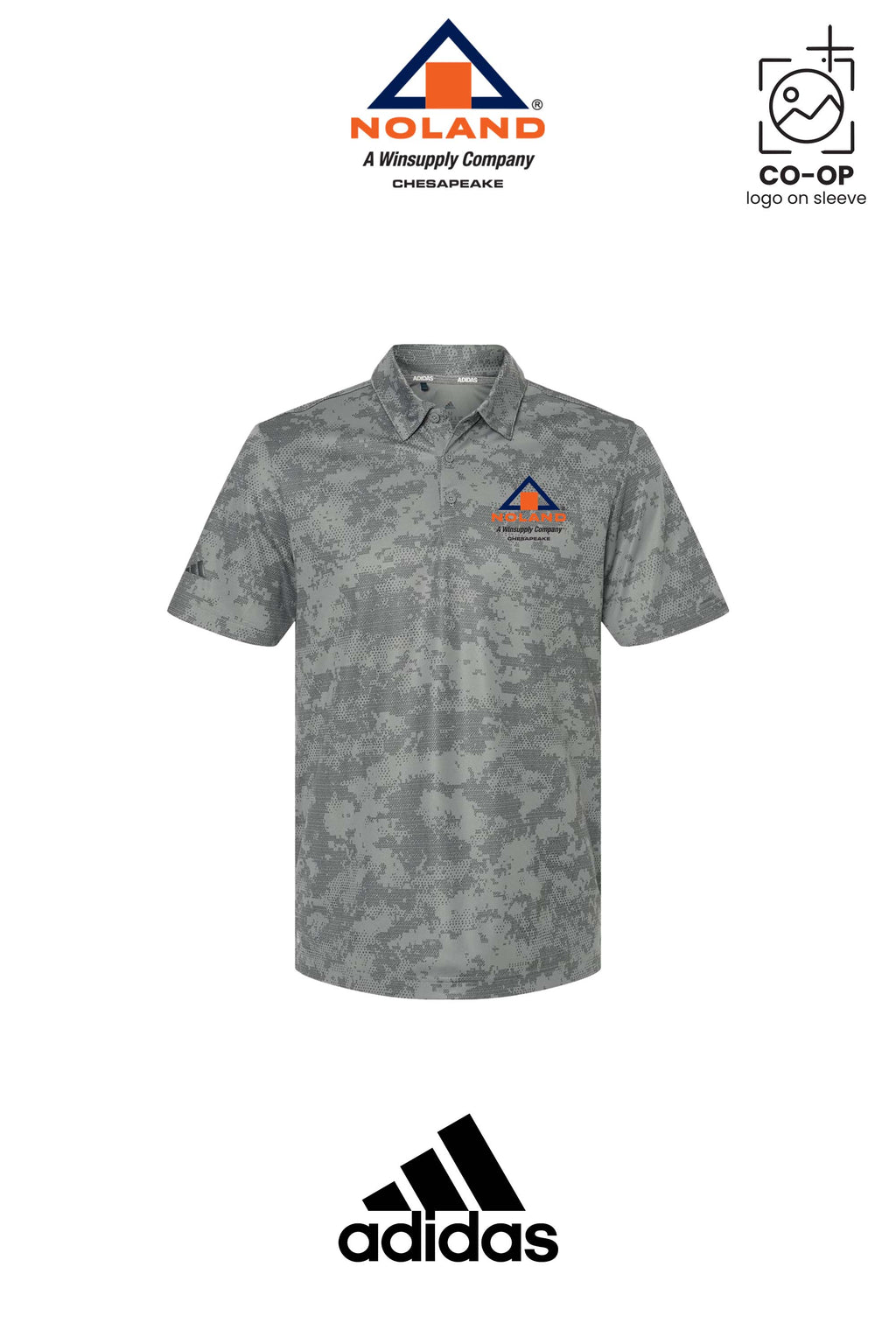 Adidas Mens All Over Camo Print Polo - Noland Company Chesapeake