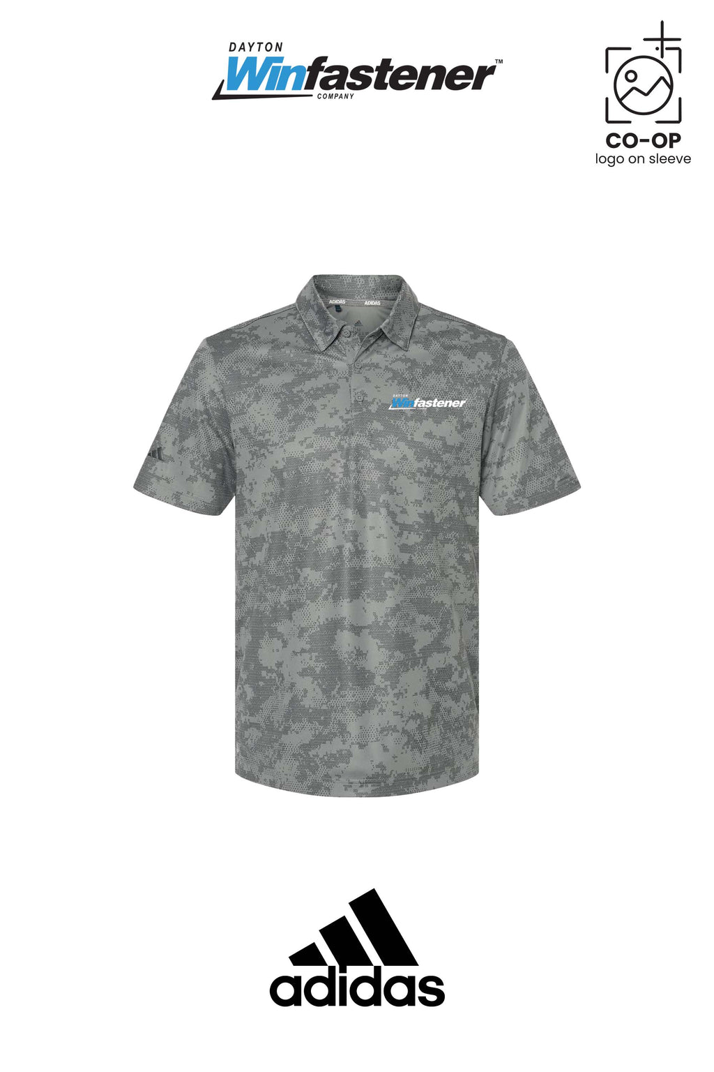 Adidas Mens All Over Camo Print Polo - Dayton Winfastener