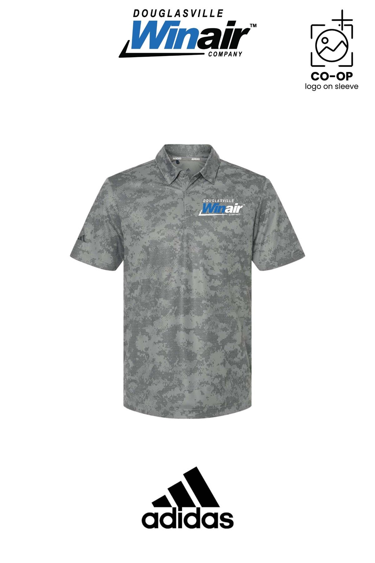 Adidas Mens All Over Camo Print Polo - Douglasville Winair