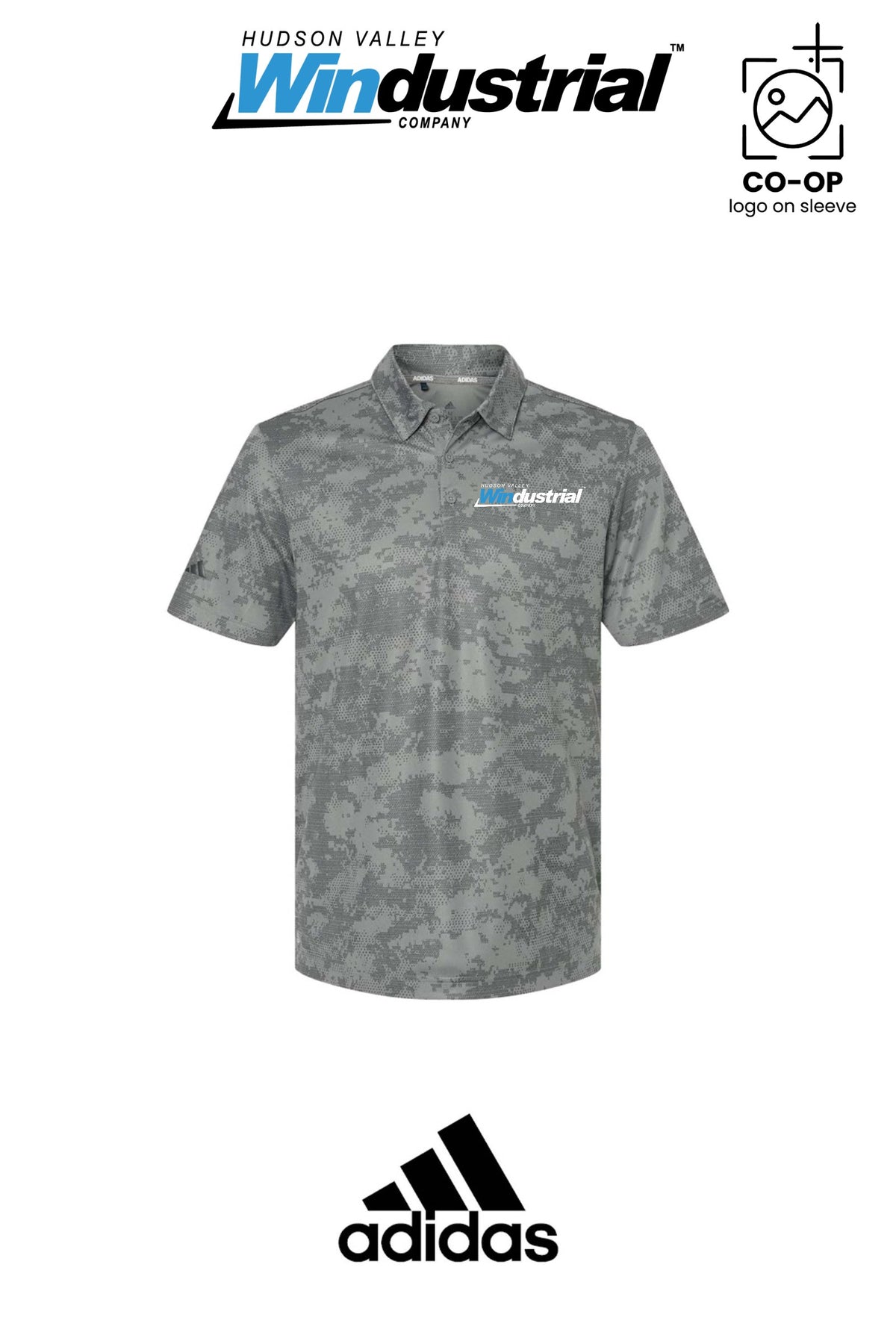 Adidas Mens All Over Camo Print Polo - Hudson Valley Windustrial