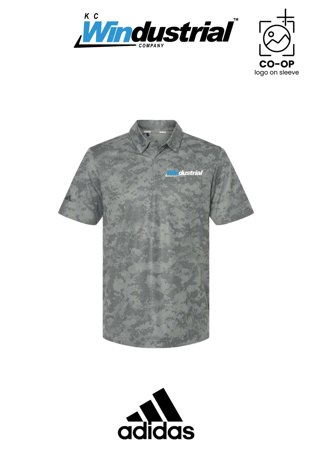Adidas Mens All Over Camo Print Polo - KC Windustrial