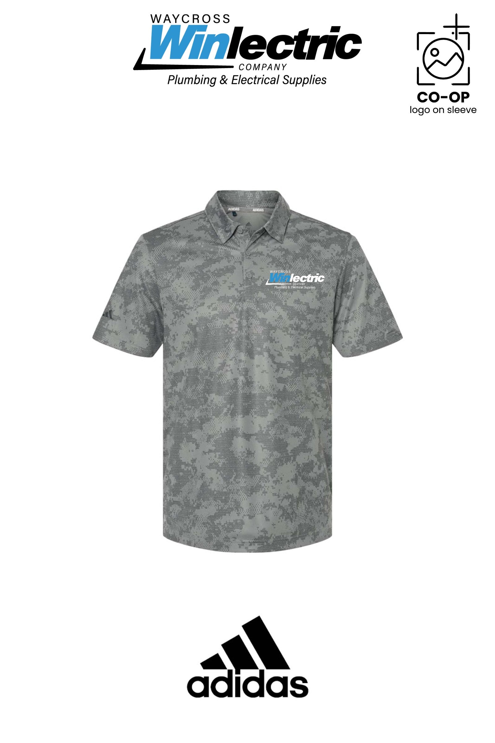 Adidas Mens All Over Camo Print Polo - Waycross Winlectric