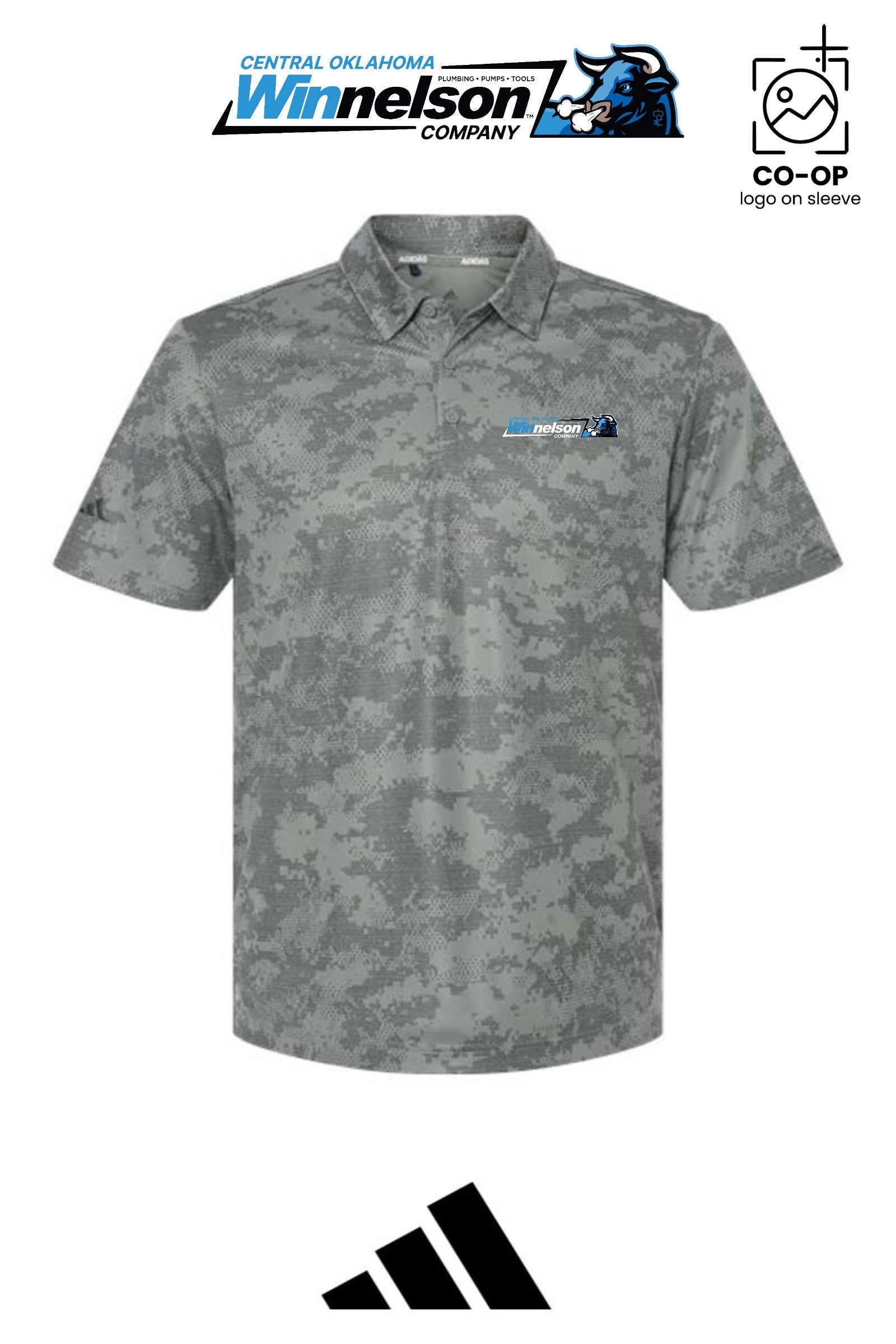 Adidas Mens All Over Camo Print Polo - Winnelson Central Oklahoma