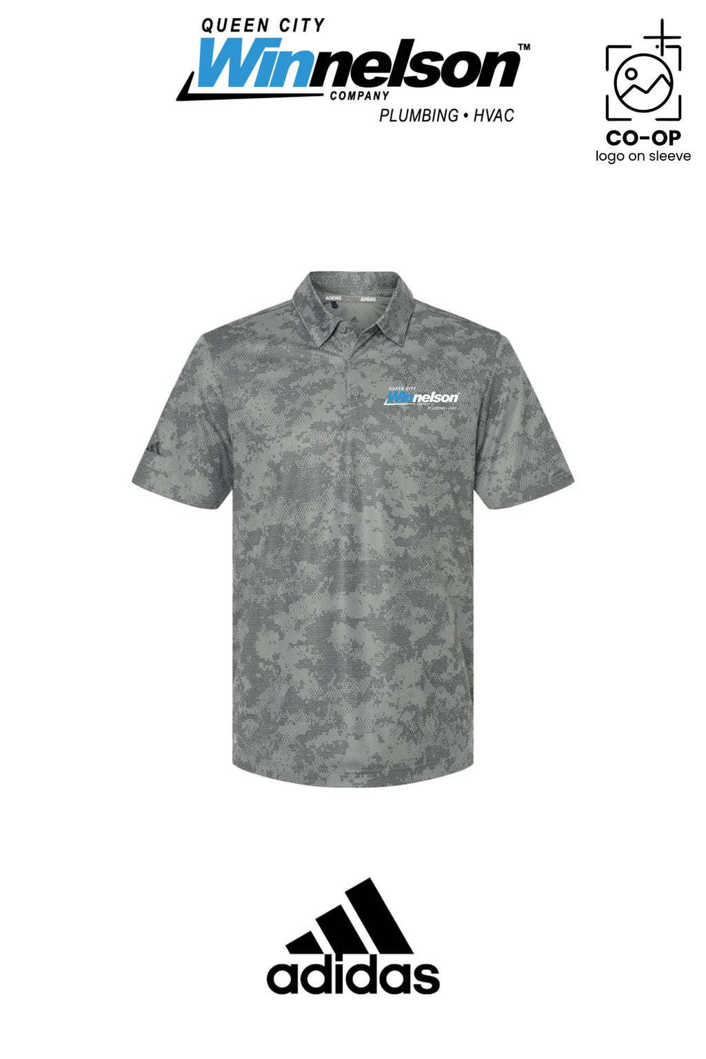Adidas Mens All Over Camo Print Polo - Queen City Winnelson