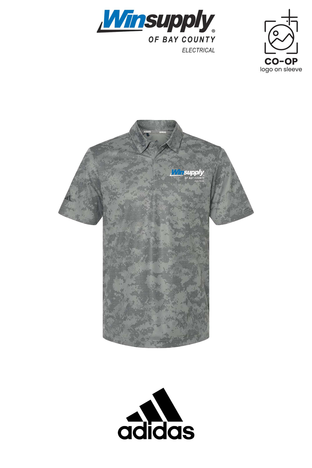 Adidas Mens All Over Camo Print Polo - Winsupply Bay County FL