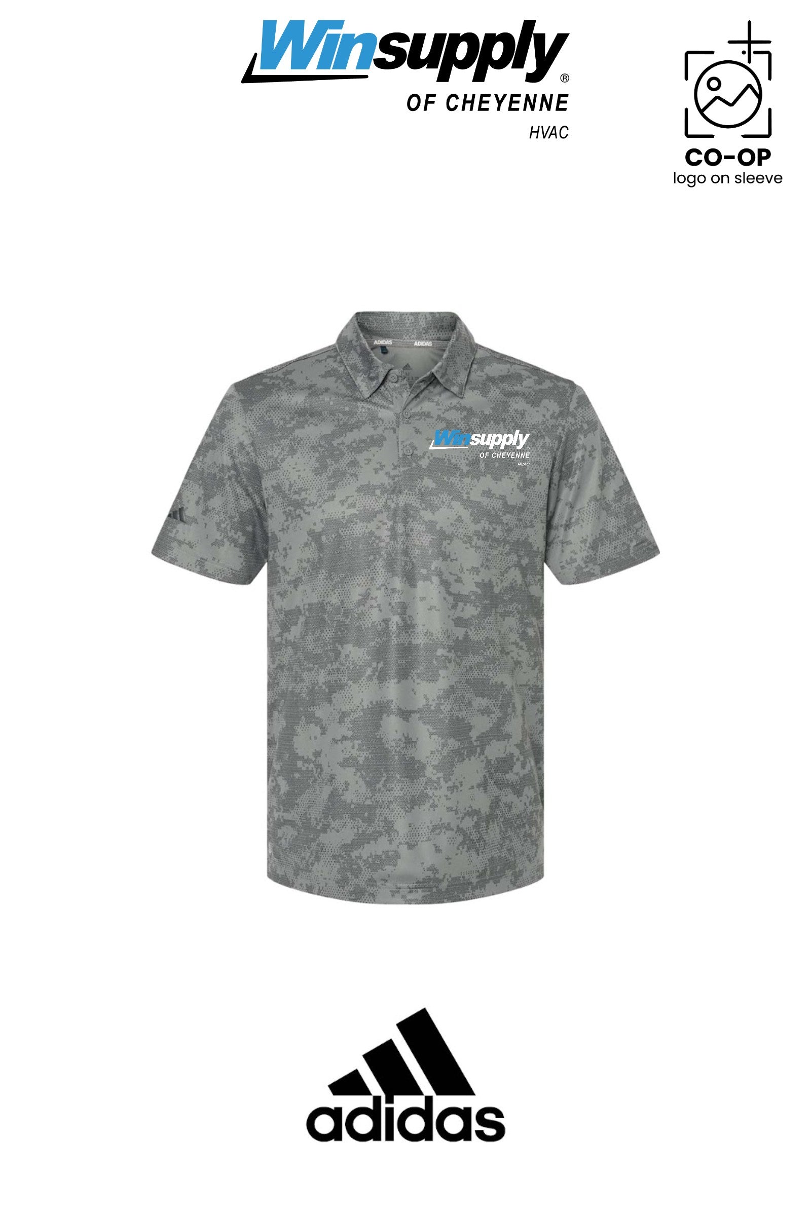 Adidas Mens All Over Camo Print Polo - Winsupply of Cheyenne