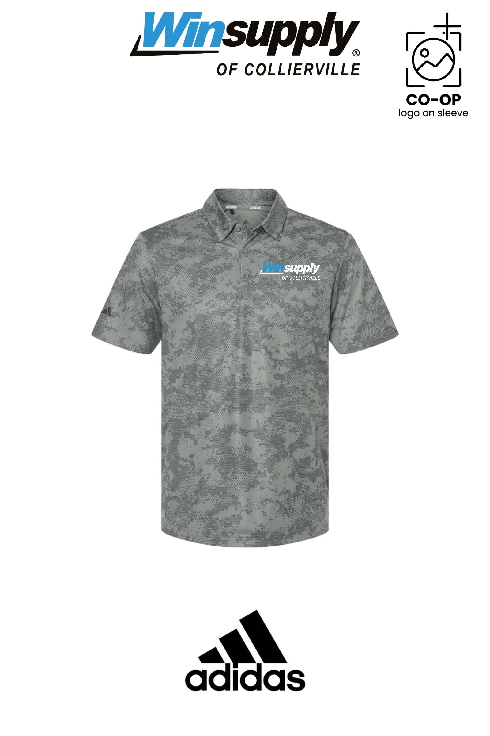 Adidas Mens All Over Camo Print Polo - Winston Salem Noland