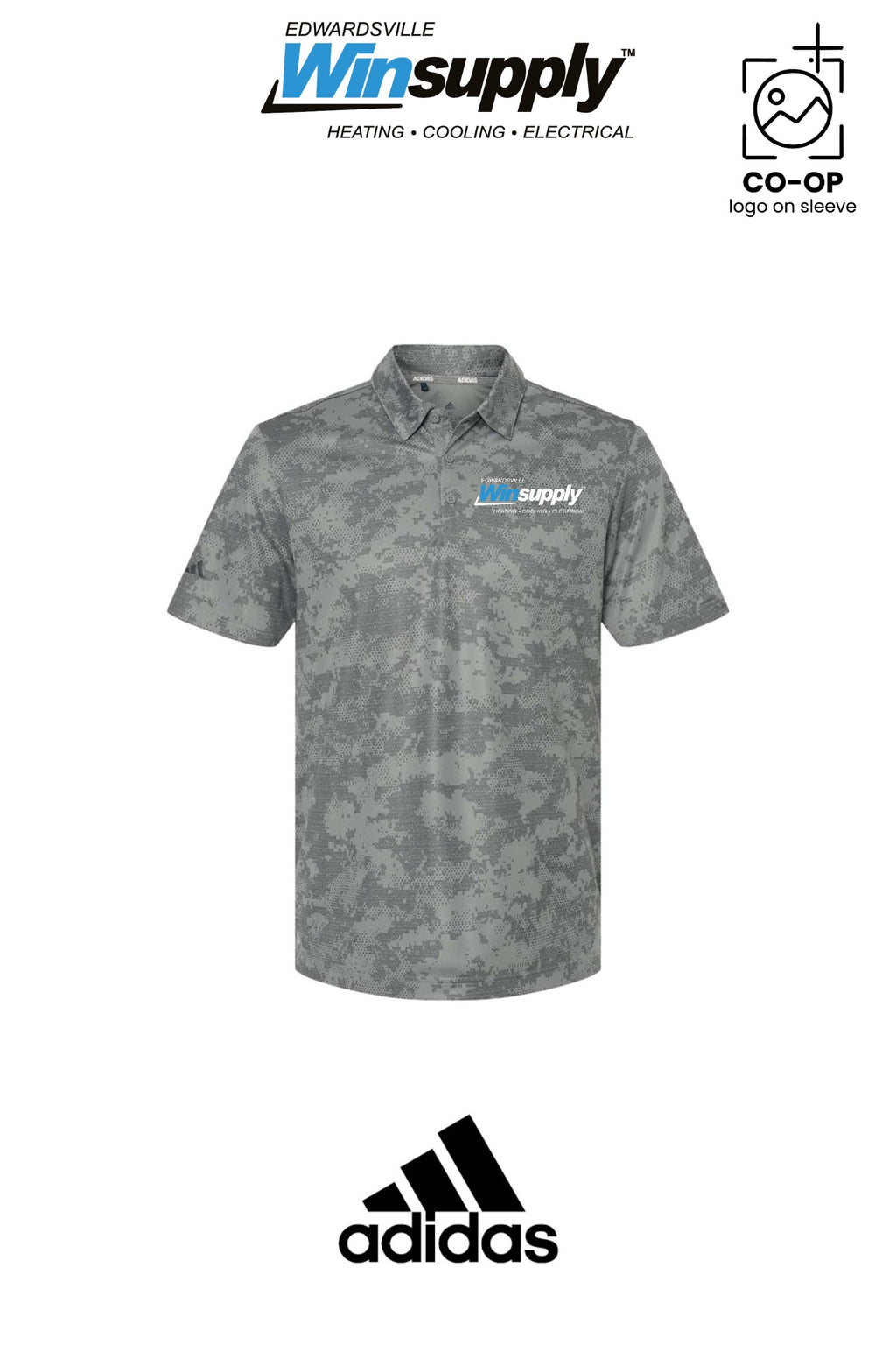 Adidas Mens All Over Camo Print Polo - Edwardsville Winsupply