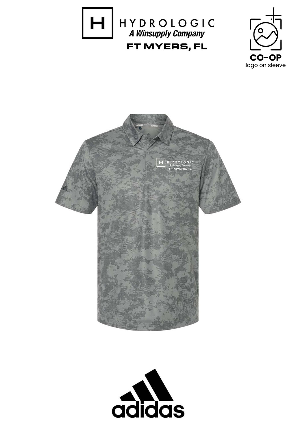 Adidas Mens All Over Camo Print Polo - Winsupply Ft Myers FL Co.