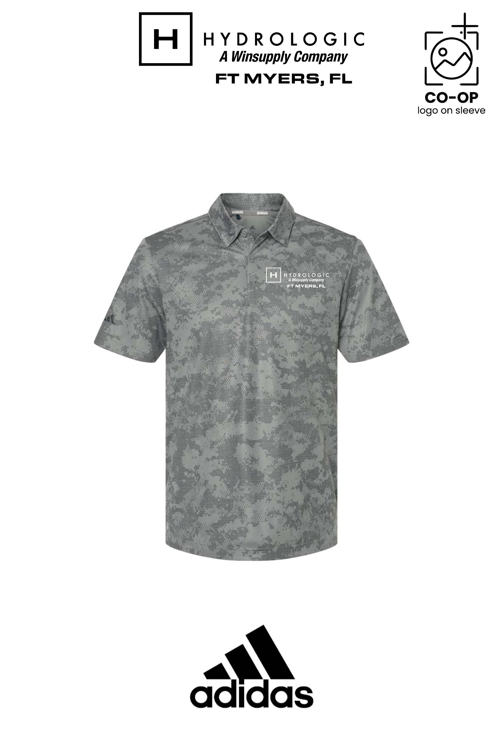 Adidas Mens All Over Camo Print Polo - Winsupply Ft Myers FL Co.