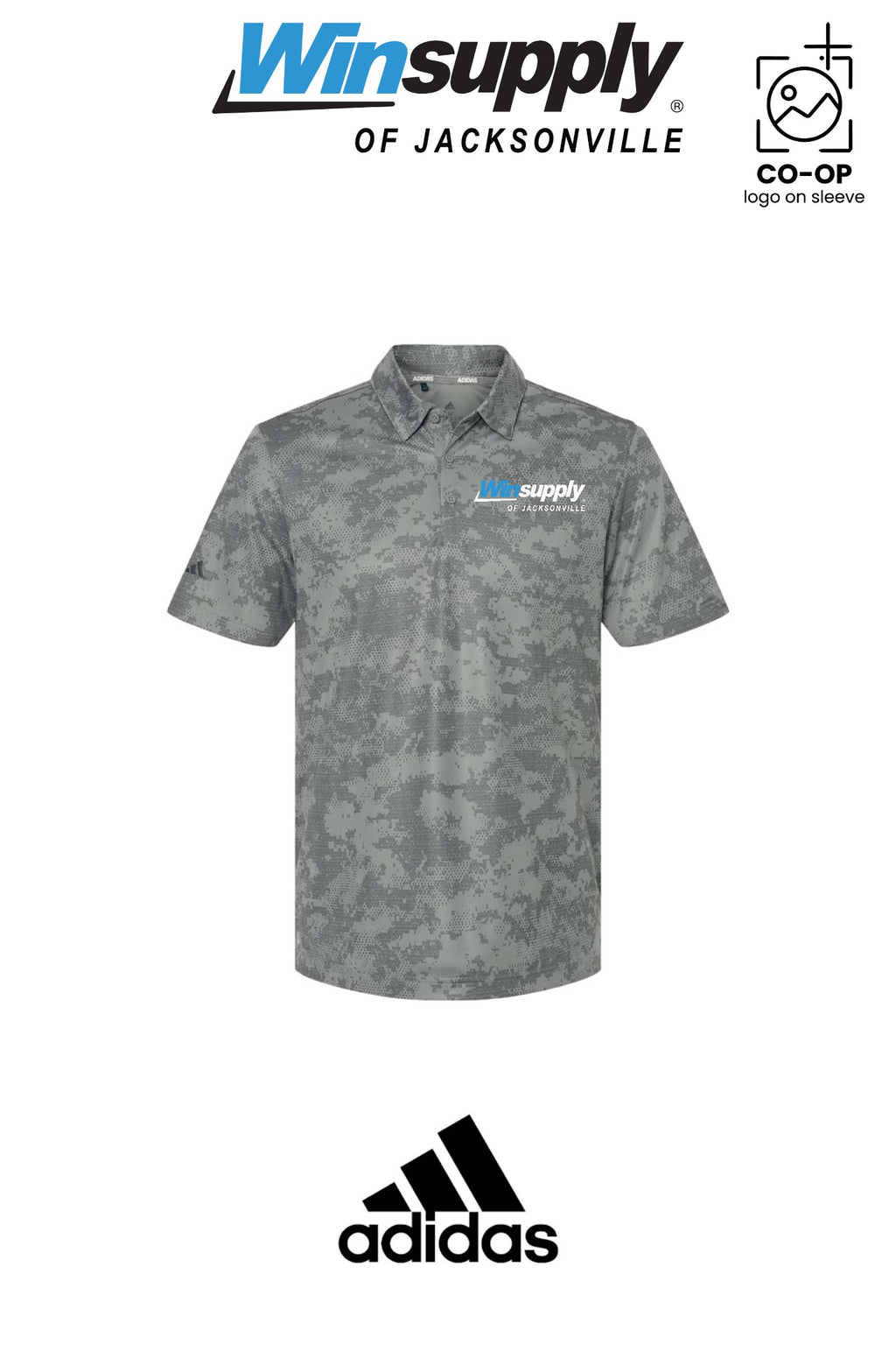 Adidas Mens All Over Camo Print Polo - Winsupply of Jacksonville