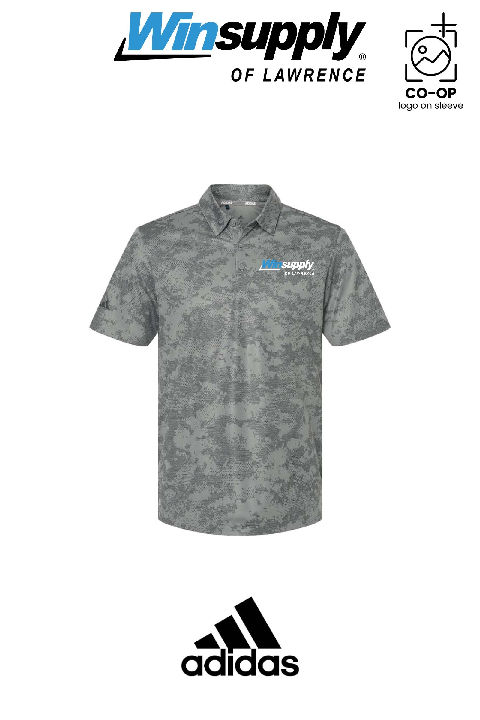 Adidas Mens All Over Camo Print Polo - Winsupply of Lawrence