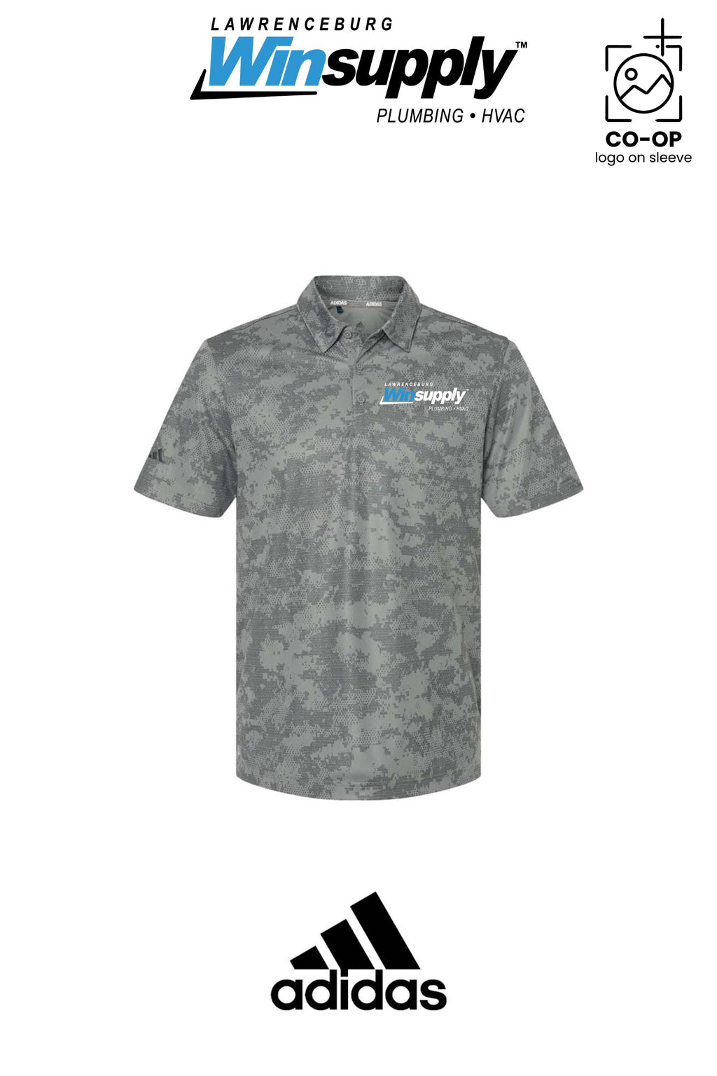 Adidas Mens All Over Camo Print Polo - Lawrenceburg Winsupply