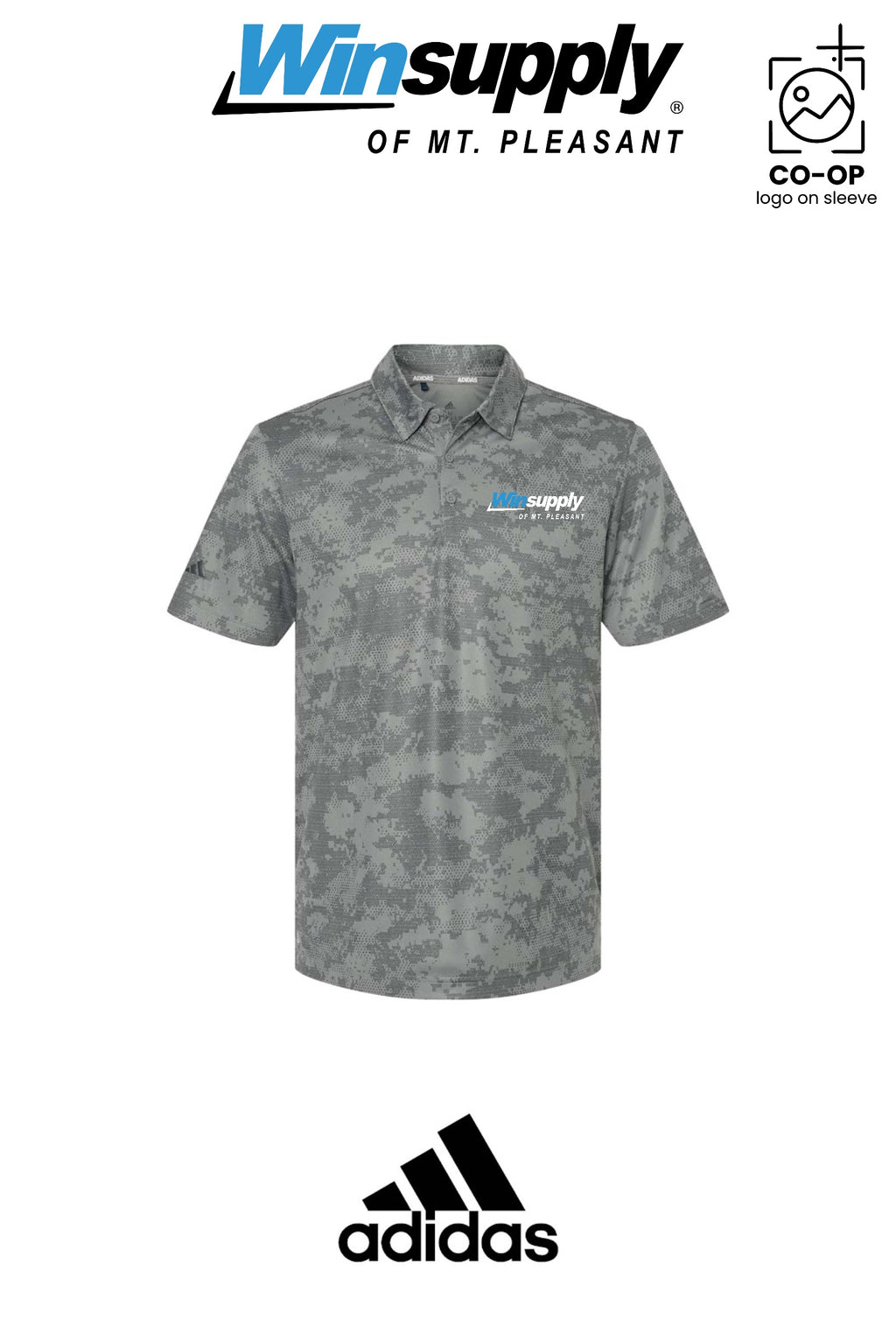 Adidas Mens All Over Camo Print Polo - Winsupply of Mt. Pleasant