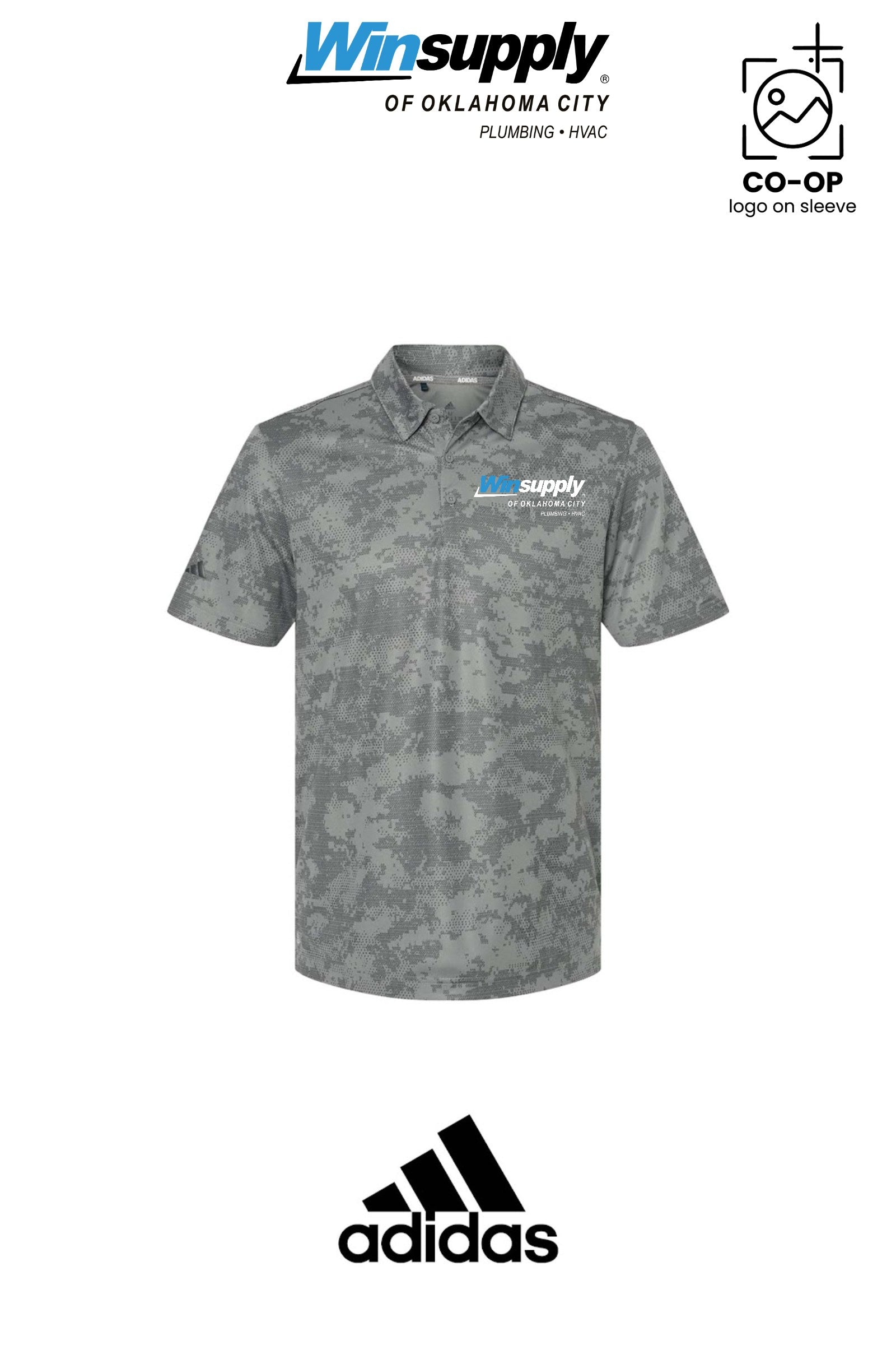 Adidas Mens All Over Camo Print Polo - Winsupply of Oklahoma City