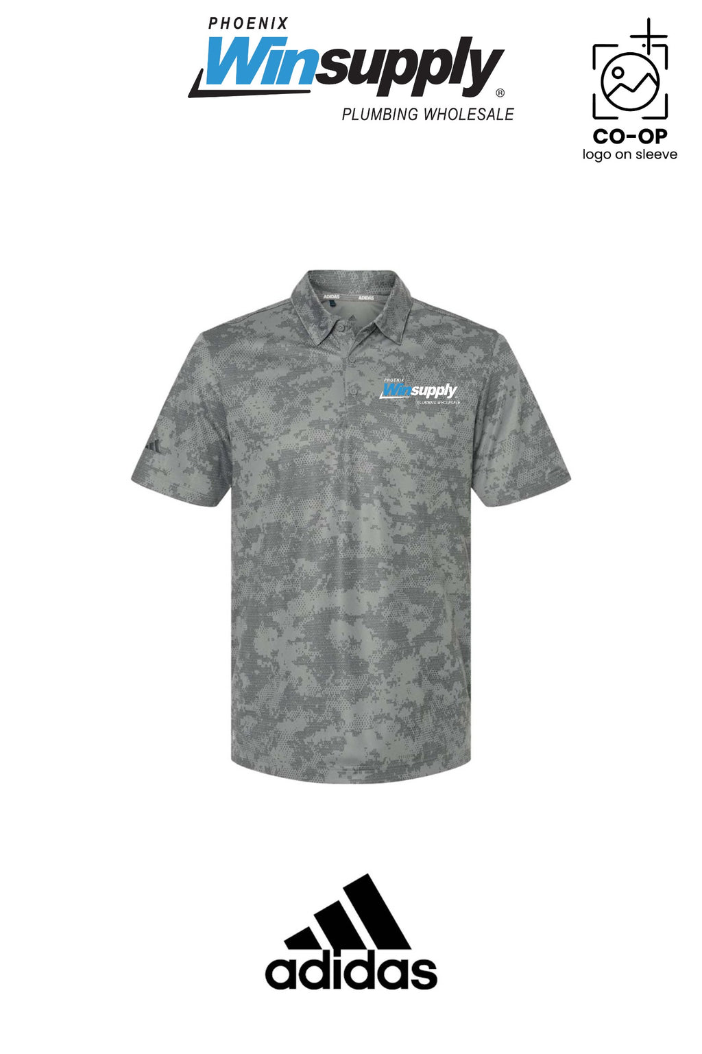 Adidas Mens All Over Camo Print Polo - Phoenix Winsupply