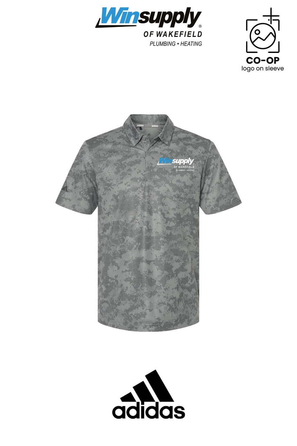 Adidas Mens All Over Camo Print Polo - Winsupply of Wakefield