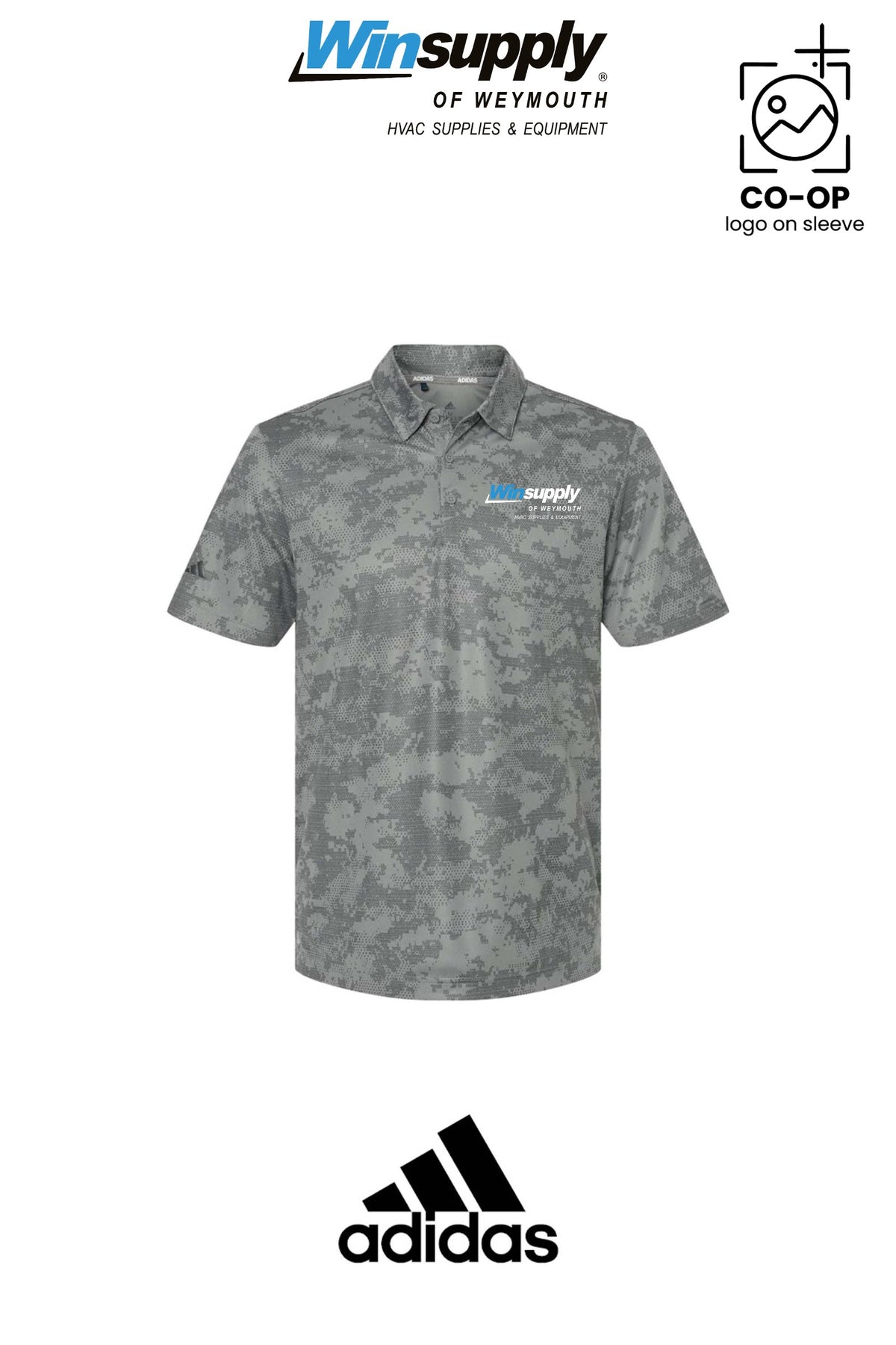 Adidas Mens All Over Camo Print Polo - Winsupply of Weymouth