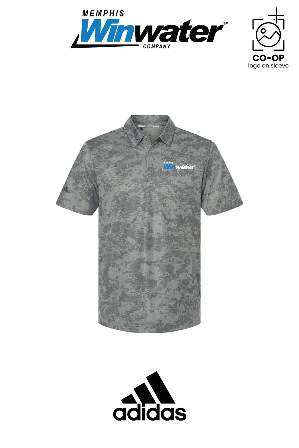 Adidas Mens All Over Camo Print Polo - Memphis Winwater
