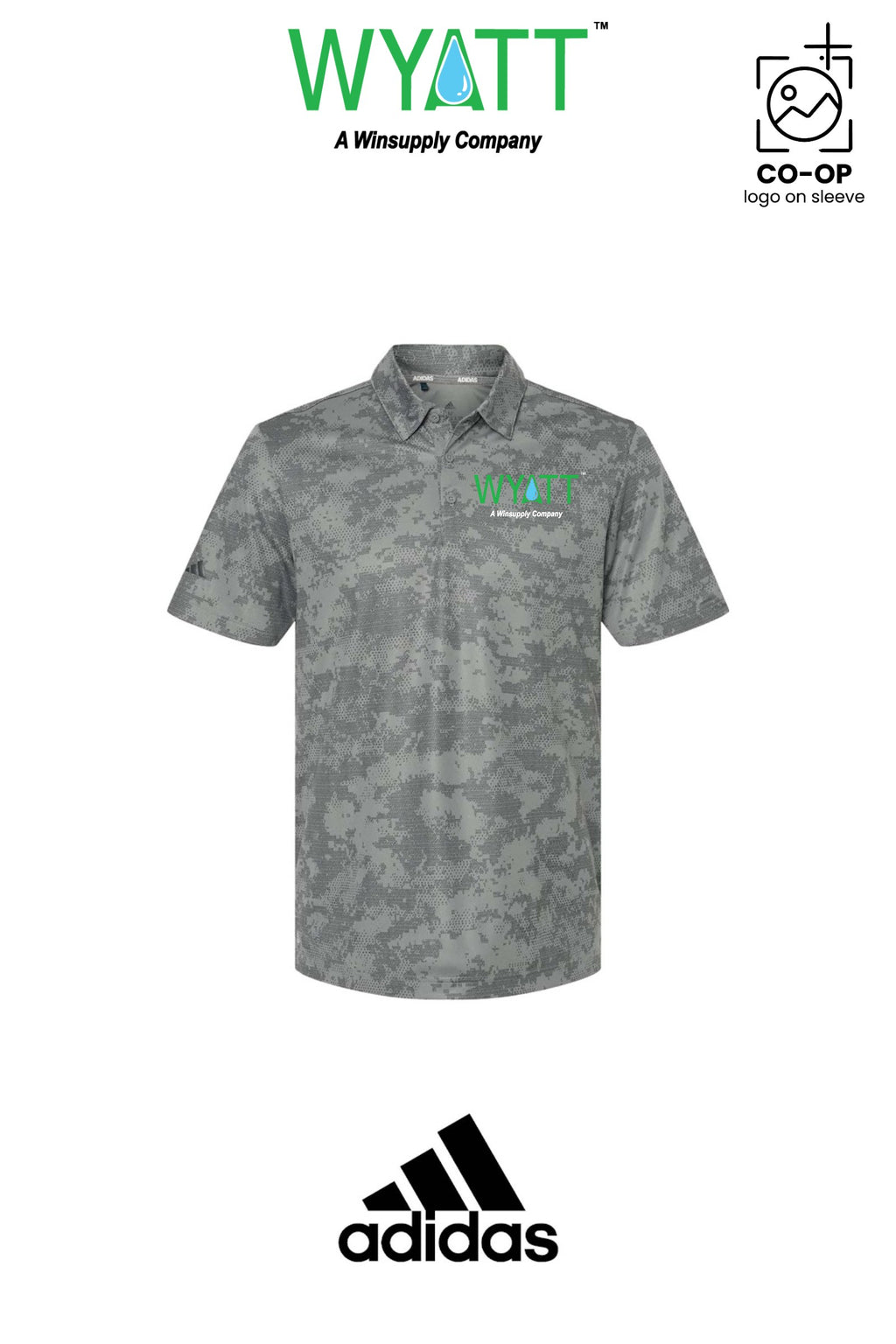 Adidas Mens All Over Camo Print Polo - Wyatt Irrigation of Santa Rosa