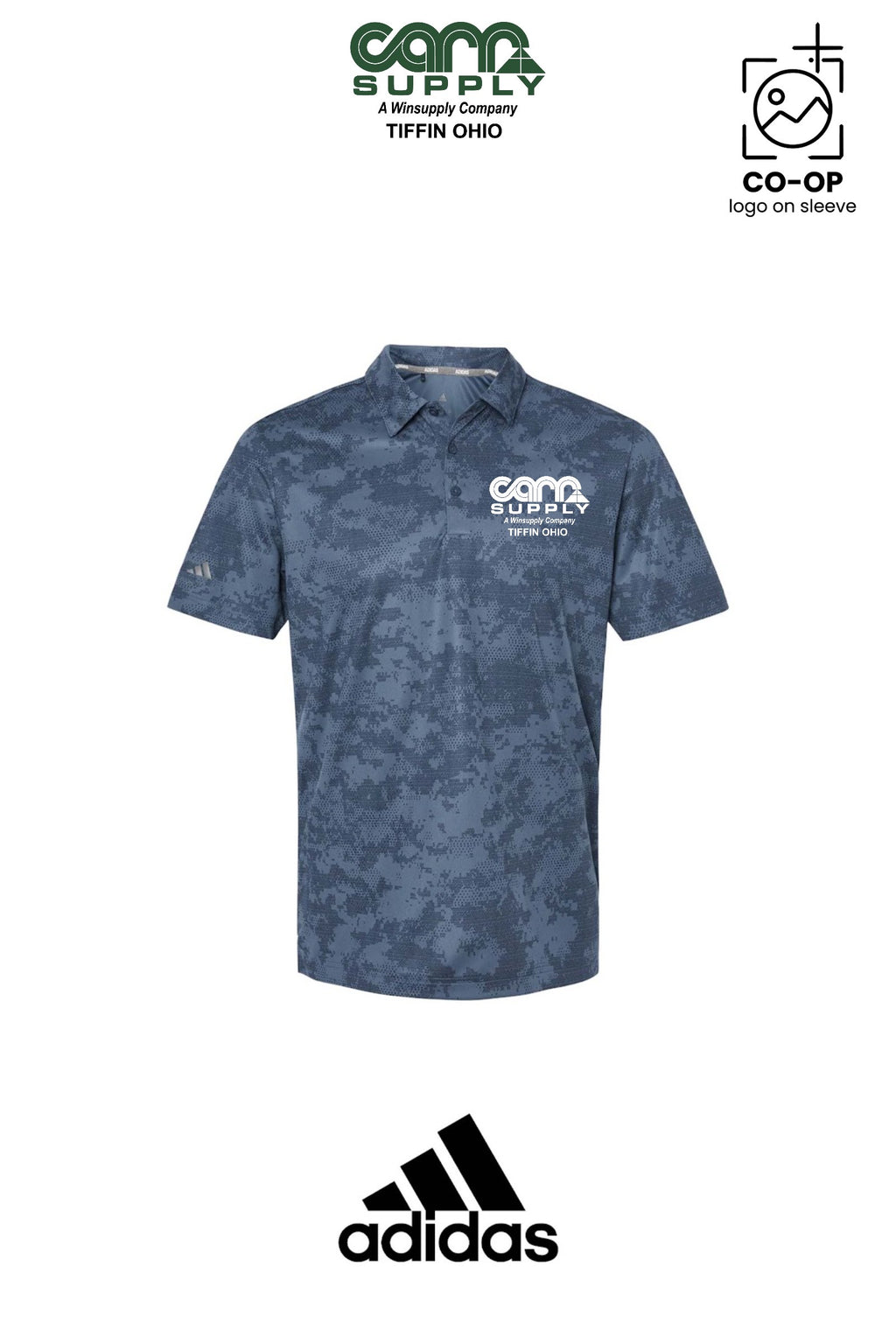Adidas Mens All Over Camo Print Polo - Carr Supply - Tiffin