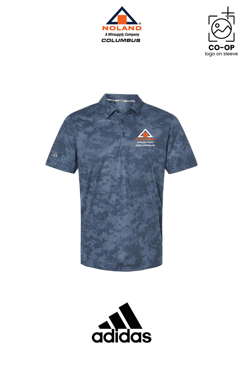 Adidas Mens All Over Camo Print Polo - Columbus Noland