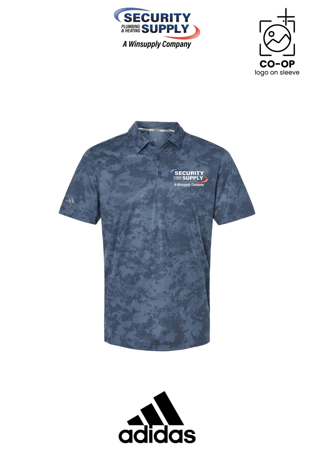 Adidas Mens All Over Camo Print Polo - SPHS Watertown