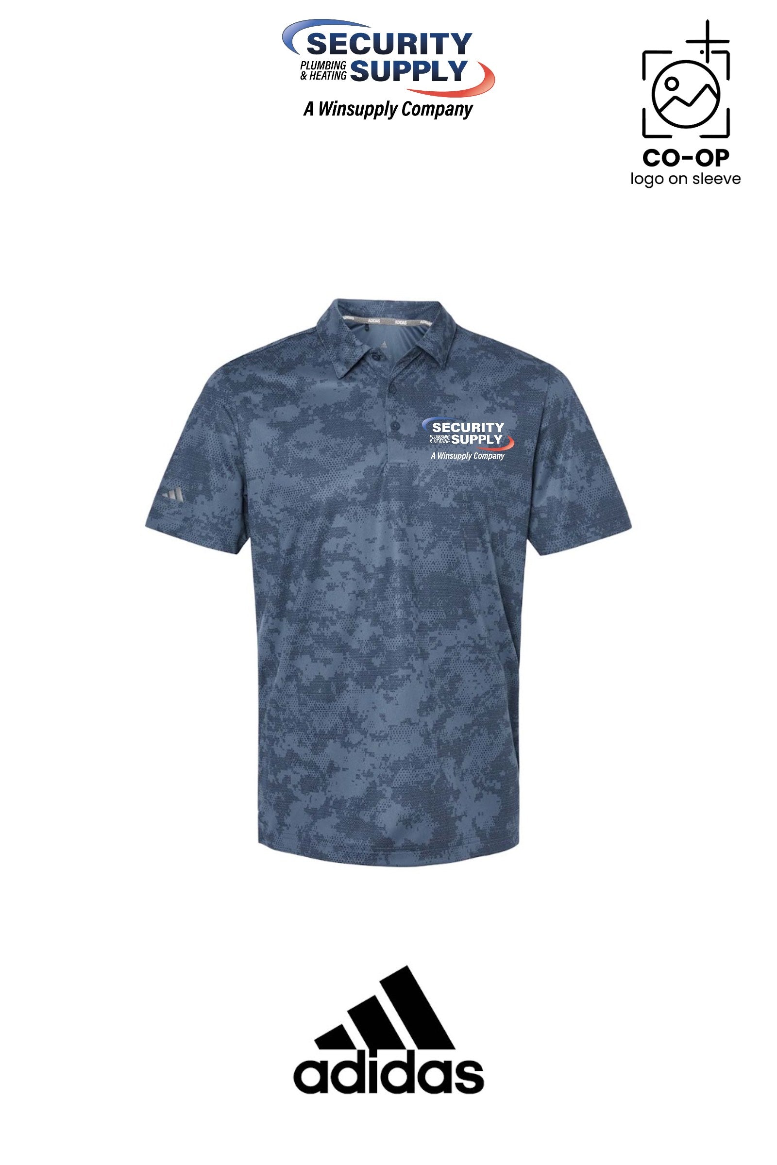 Adidas Mens All Over Camo Print Polo - SPHS Watertown