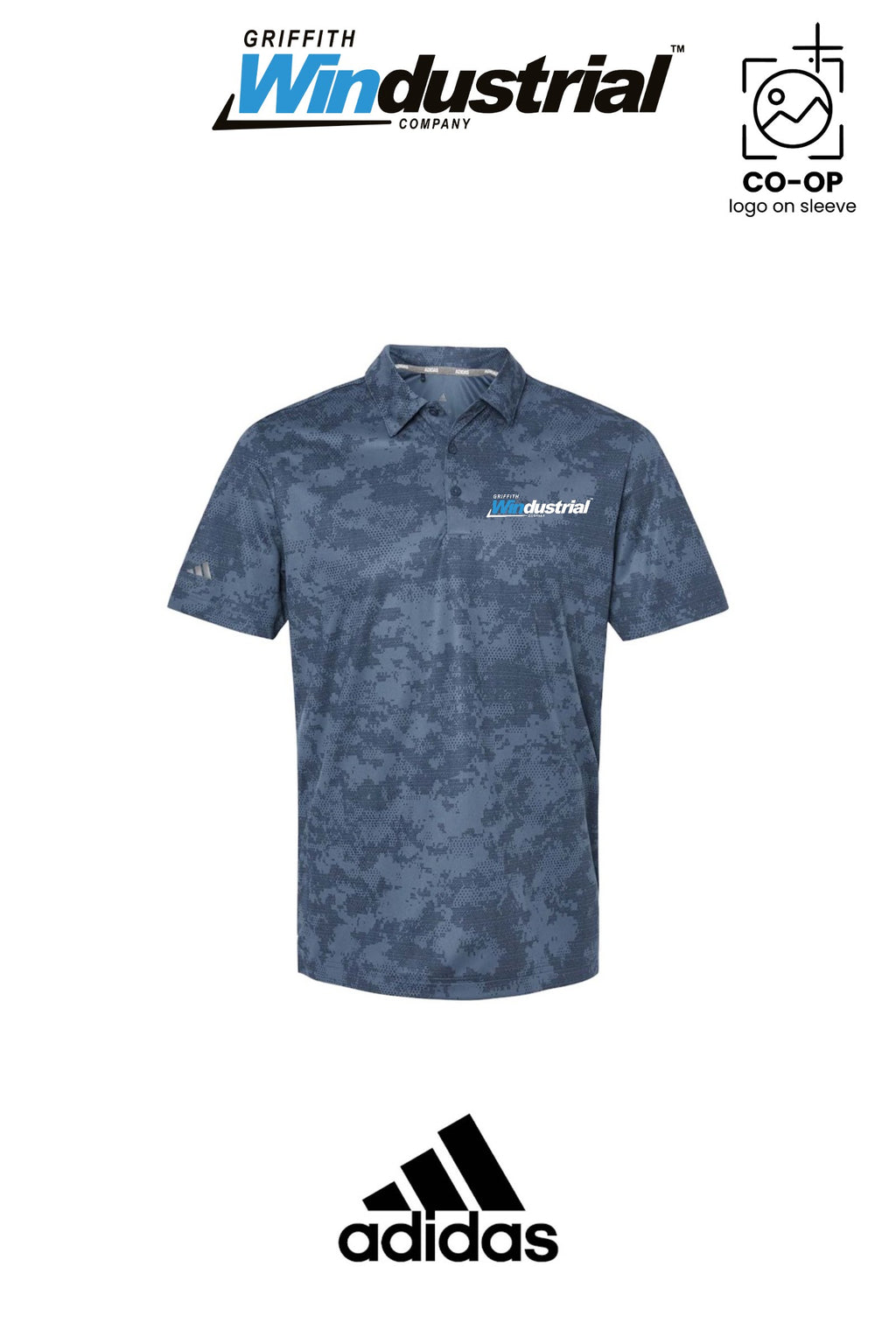 Adidas Mens All Over Camo Print Polo - Griffith Windustrial