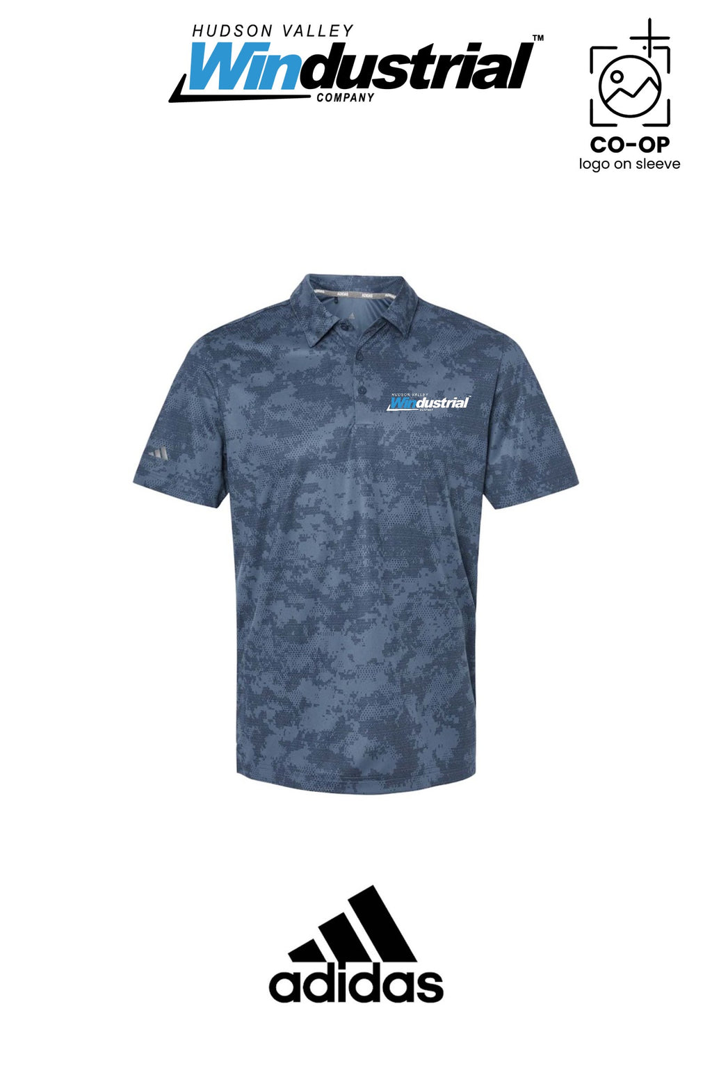 Adidas Mens All Over Camo Print Polo - Hudson Valley Windustrial